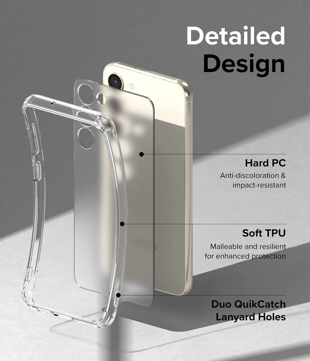 Ringke Fusion evita manchas grasas Compatible con Samsung Galaxy S23 Plus, tecnología antihuellas, fácil de sostener, se siente aterciopelada suave