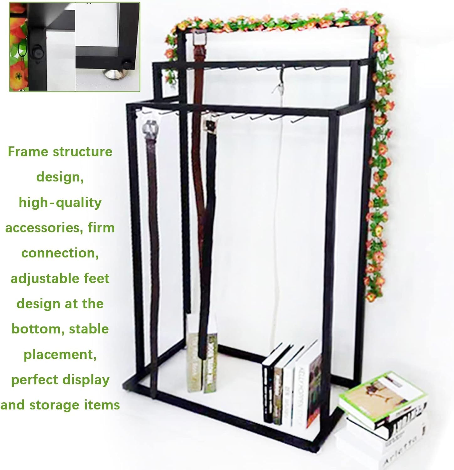 Soporte de exhibición de cinturón para hombre, estantes de corbata, ganchos para colgar, estantes comerciales, soporte de almacenamiento para