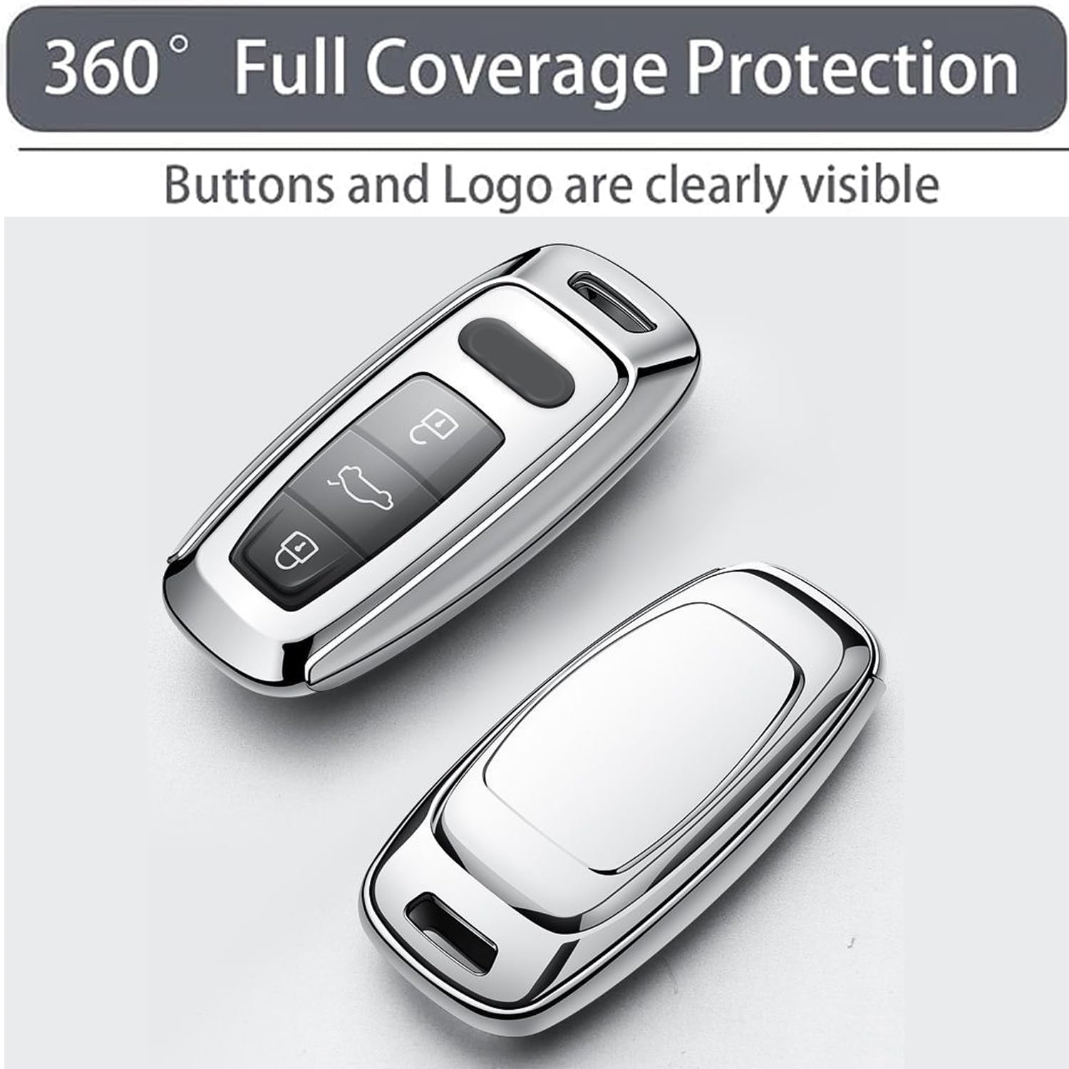 for Audi Key Fob Cover Case Compatible with Audi A3 A6 A7 A8 Q7 Q8 E-Tron S3 S6 S7 SQ7 SQ8 RS6 RS7 A6L Accessories
