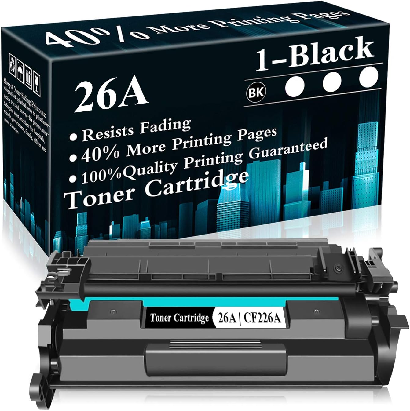 1 cartucho de tóner negro 26A  CF226A de repuesto para HP Laserjet Pro M402d M402n M402dn M402dw MFP M426dw MFP M426fdn MFP M427dw MFP M426m MFP