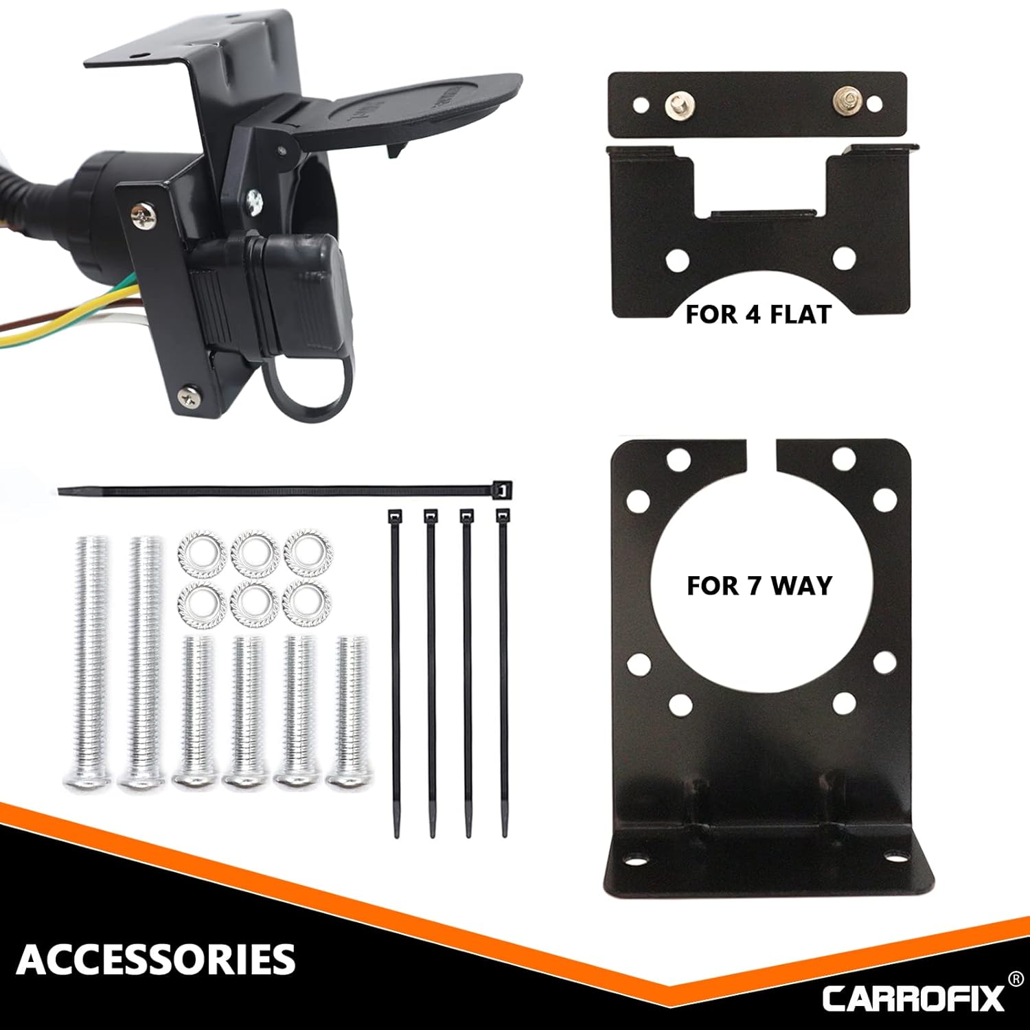 Kit de arnés de cableado de conector de remolque plano de 7 vías y 4 pines para Toyota Tundra 2003-2006 con paquete de remolque de fábrica