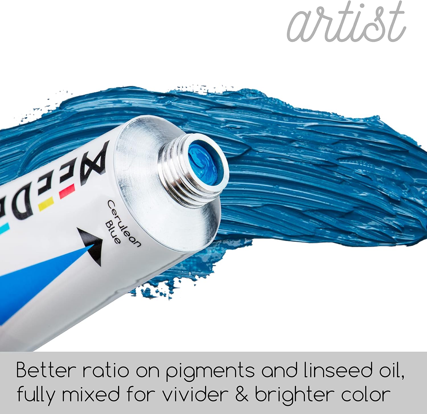MEEDEN Pintura al óleo, tubos de pintura al óleo verde esmeralda de 1.7 fl oz (1.69 onzas), cuerpo pesado, no tóxicas, pinturas a base de óleo para