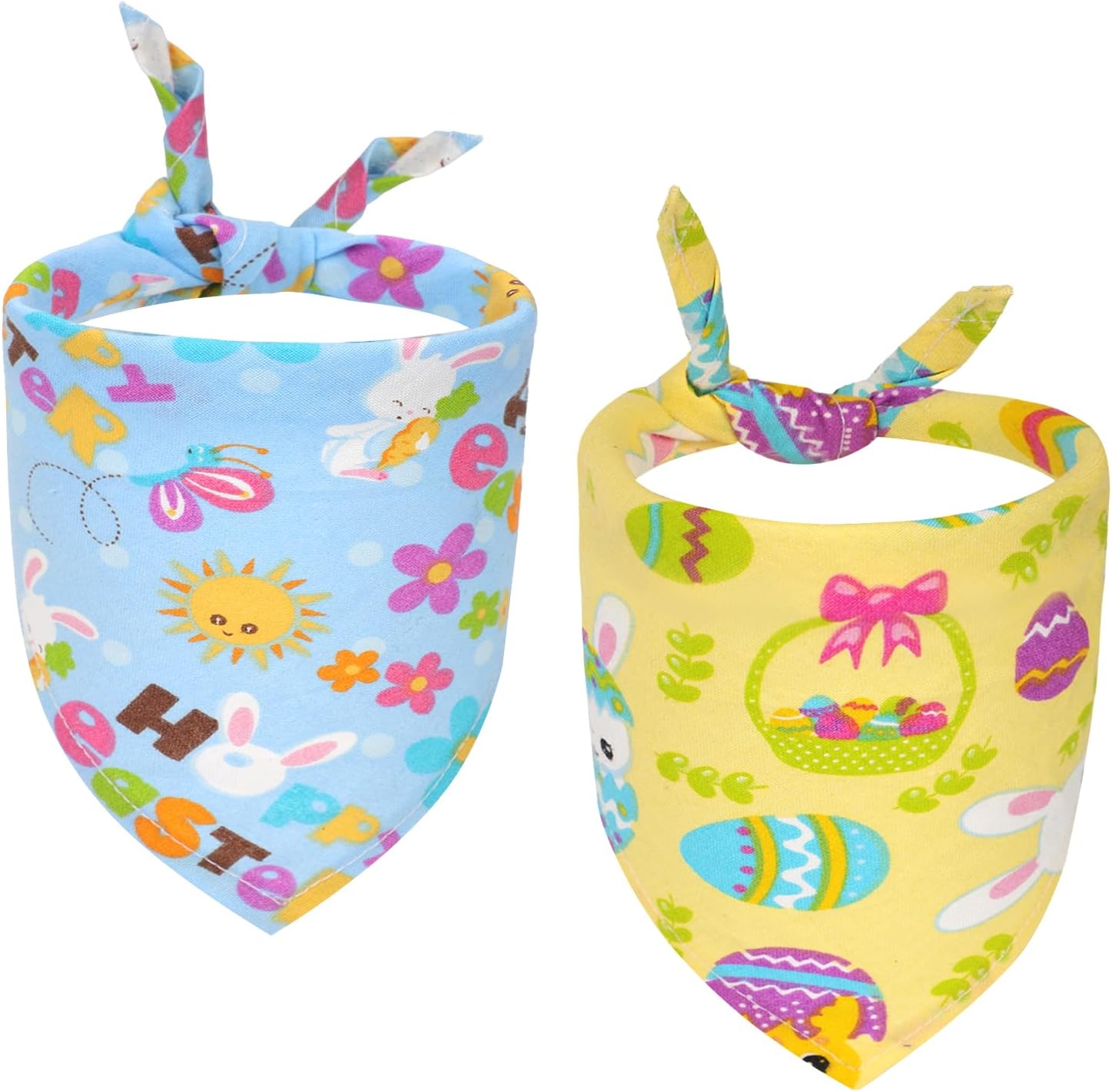 2 pañuelos de Pascua para perro, bufanda colorida de Pascua para perro, cómoda y bonita, conejo, elementos de conejo, bandana para mascotas,