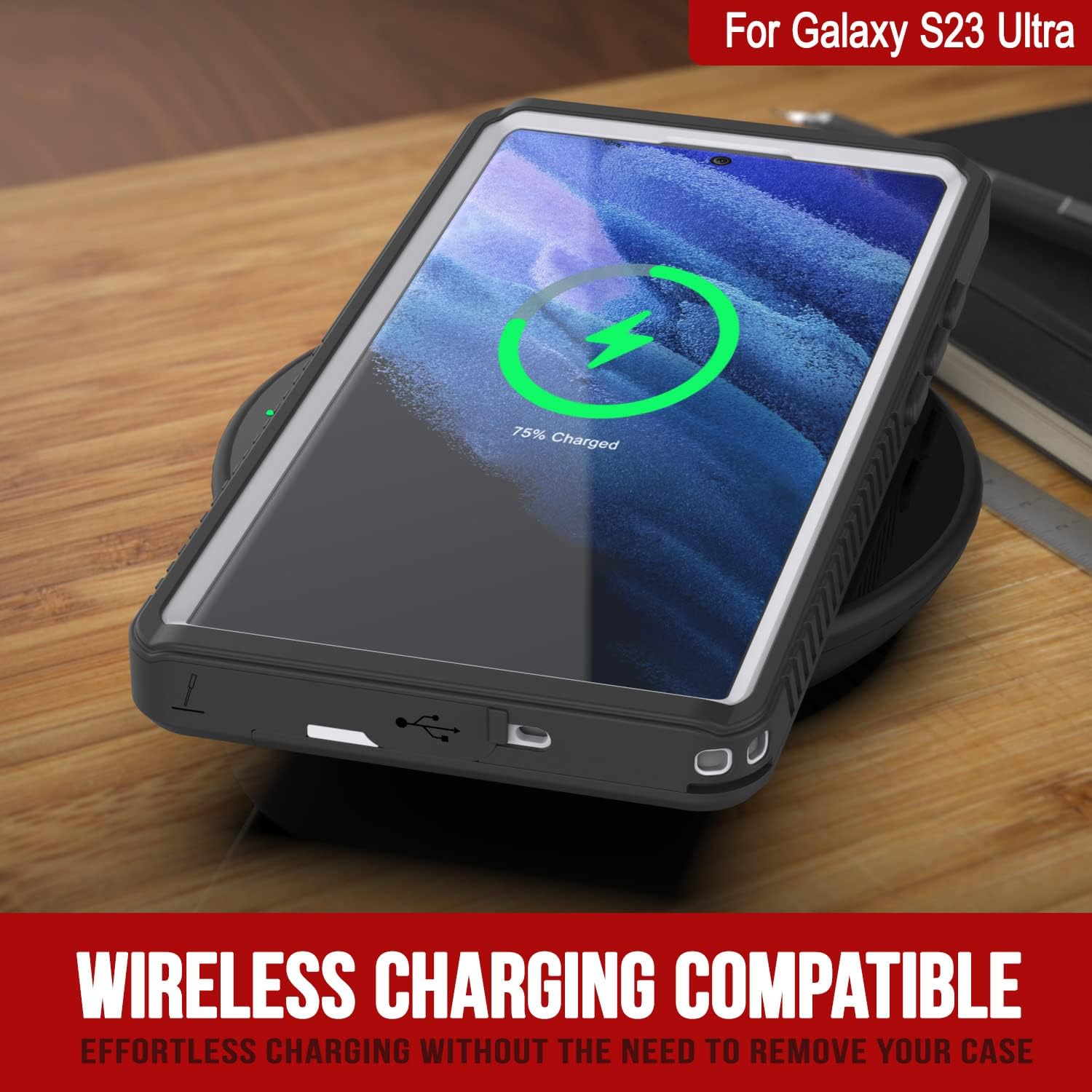 Punkcase Funda para Galaxy S23 Ultra impermeable Serie Extrema Ajuste delgado Certificado IP68 A prueba de golpes Resistente a la suciedad A prueba
