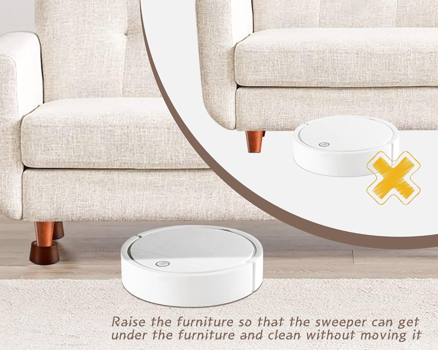 Bloques elevadores de madera para muebles de cama, juego de 4 elevadores de cama de 3 pulgadas, elevadores redondos de madera maciza resistentes que