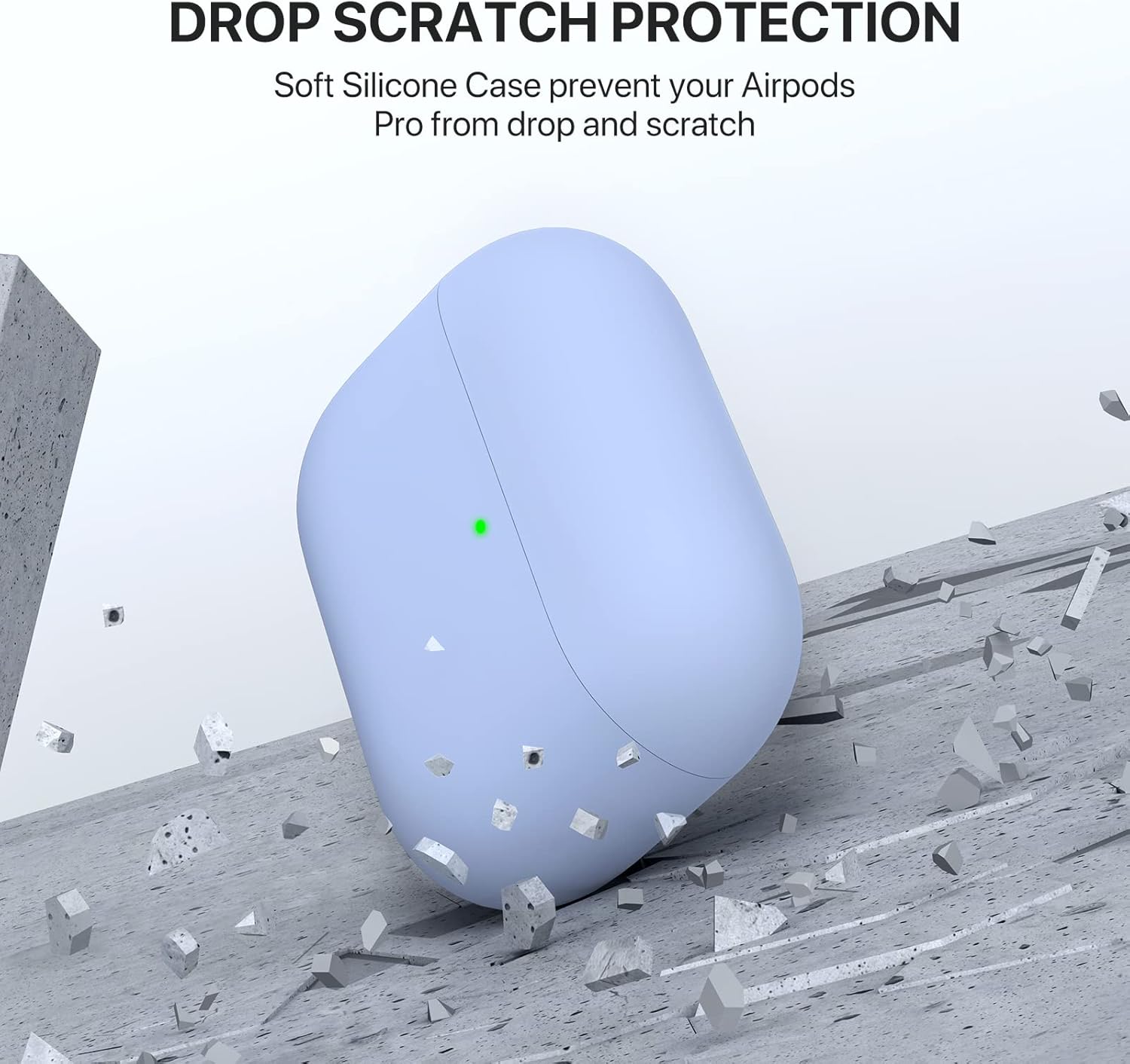 Miracase – Funda protectora de silicona líquida para Airpods Pro, triple capa protectora, funda de carga para AirPods Pro, 2019, con luz LED