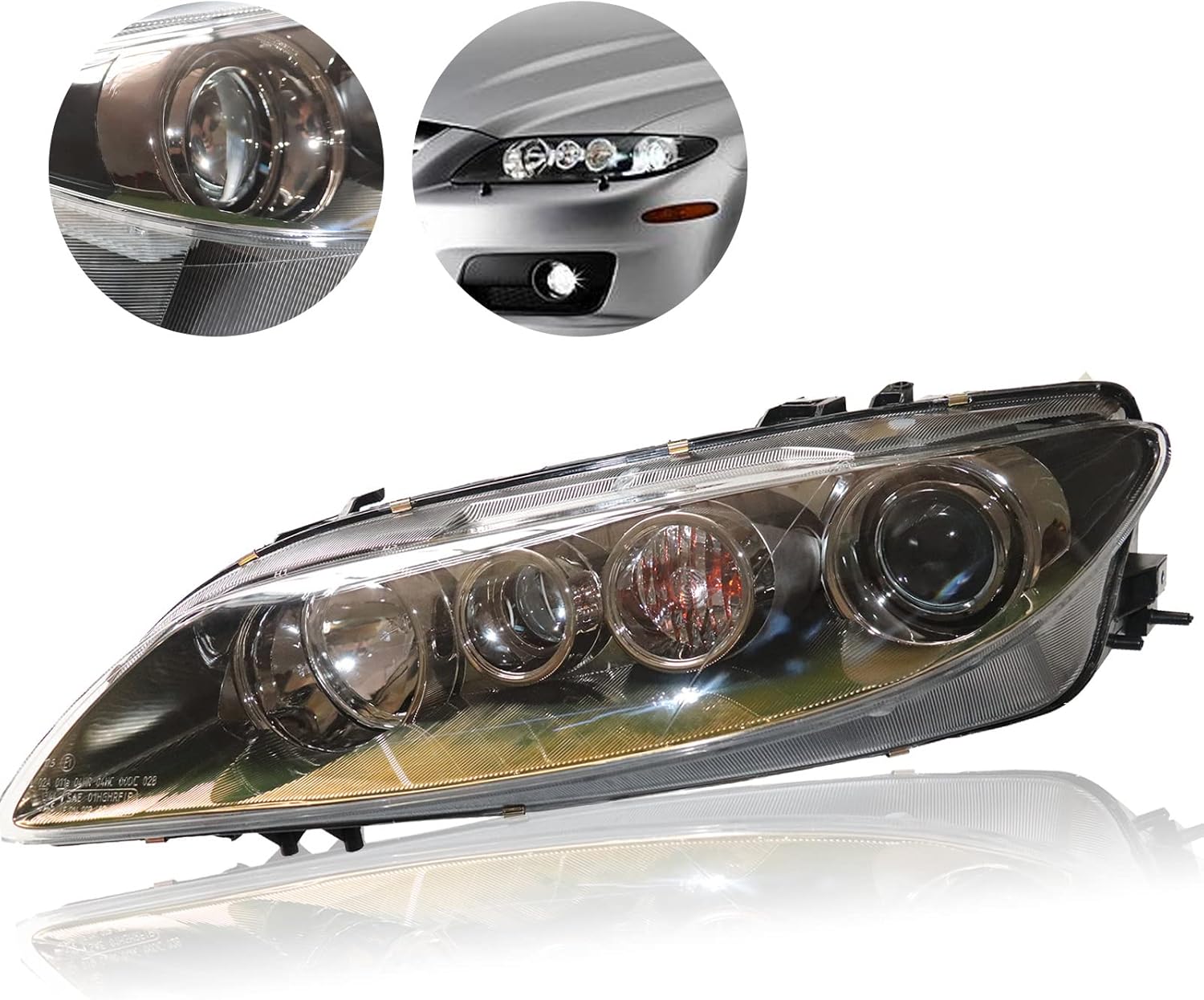 TBVECHI Para 2006 2007 2008Mazda 6 Conjunto de faros delanteros halógenos 1 par de faros delanteros izquierdo + reemplazo del lado del pasajero
