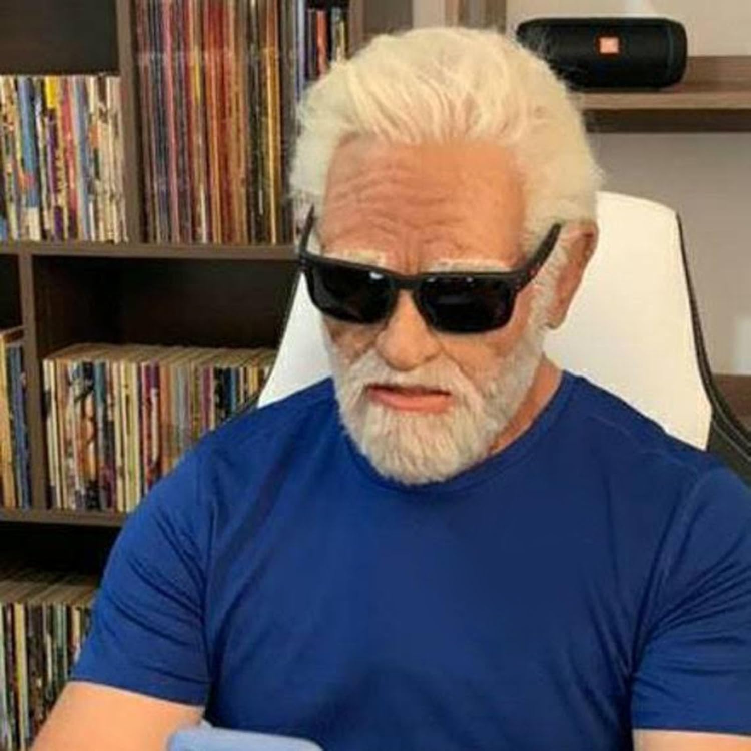 Wtosuhe Grin-ch – Máscara de Navidad, máscara de monstruo verde peludo de terror, máscara divertida, máscara de disfraz para cosplay, fiesta,