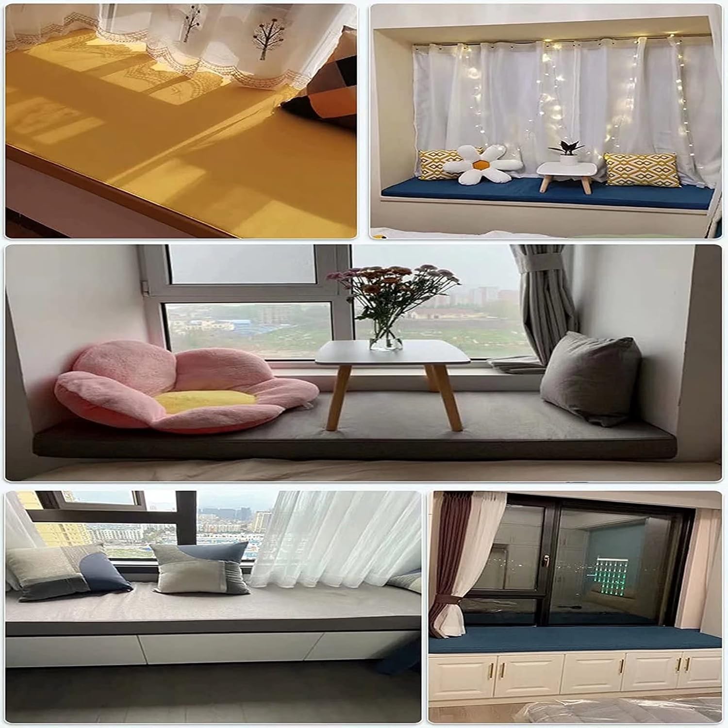 KaYomax Cojines de banco personalizados para muebles de interior y exterior, cojín de asiento de ventana de bahía, cojín de asiento de patio,