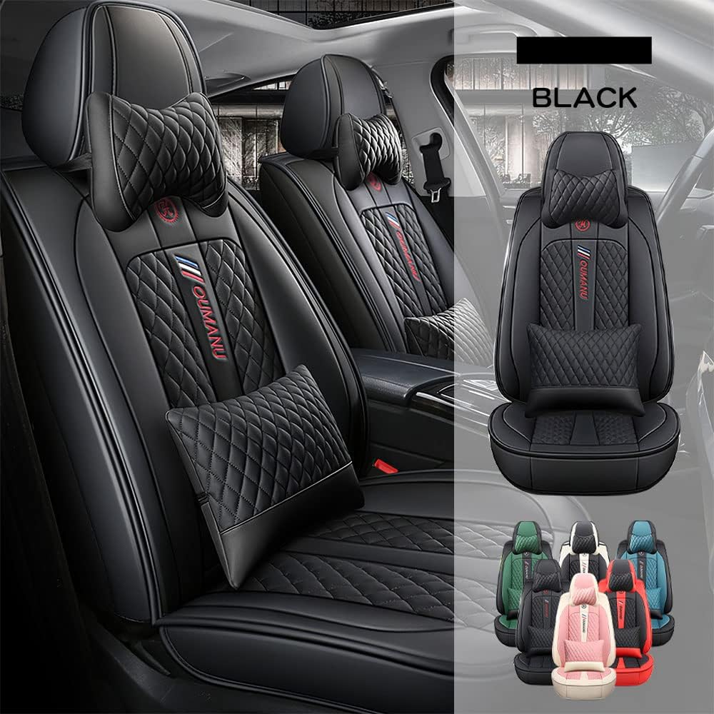 Fundas de asiento de automóvil para Chevy Camaro 1993-2022 de 2 asientos, impermeables, de piel sintética, accesorios (fila delantera de lujo, color