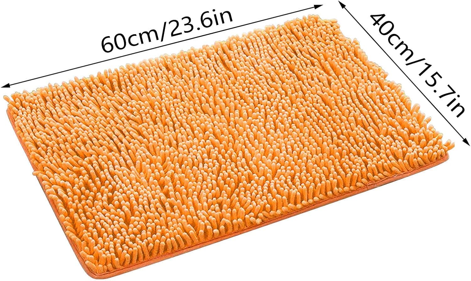 Tapete de cocina lavable de 24 x 16 pulgadas, naranja y rosa, tapete de baño antideslizante, suave, cómodo, peludo, duradero, grueso, lavable a