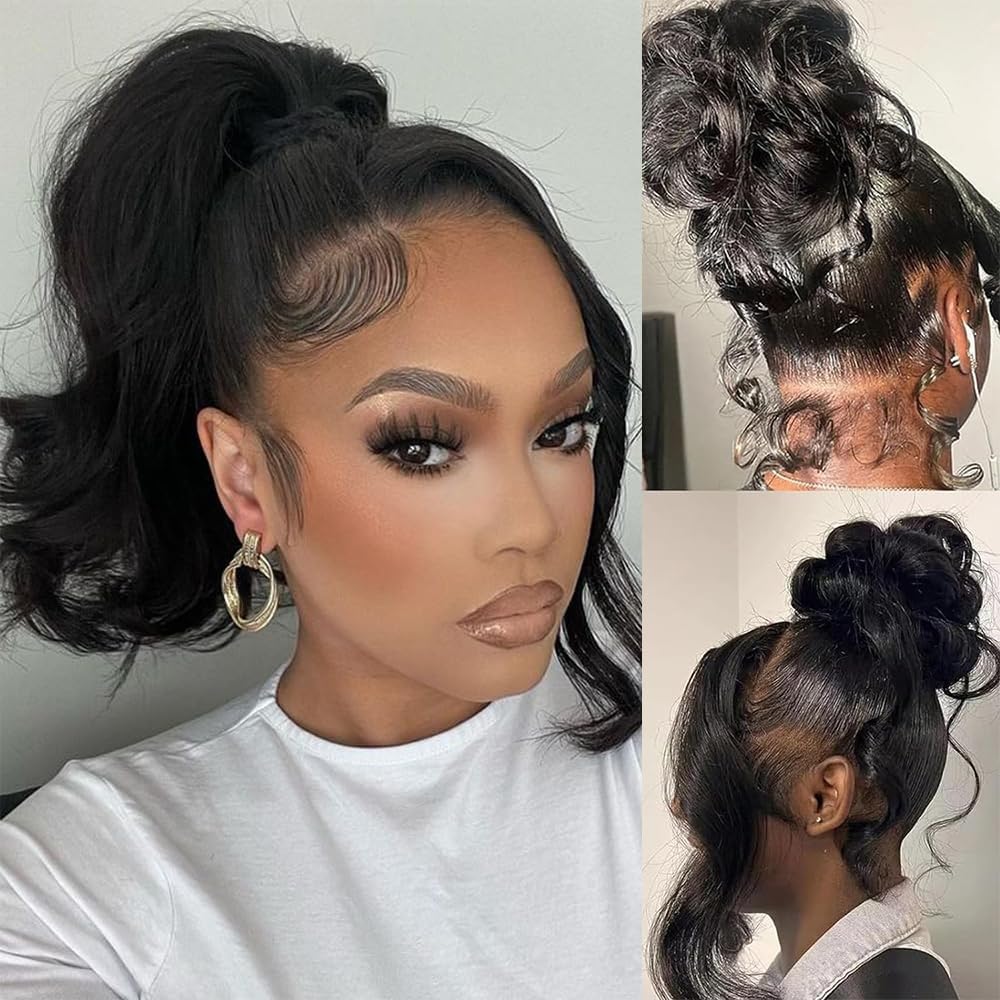 Maxine Pelucas de cabello humano ondulado 360 con encaje frontal prearrancado, sin pegamento, densidad del 180%, pelucas de cabello humano de 22