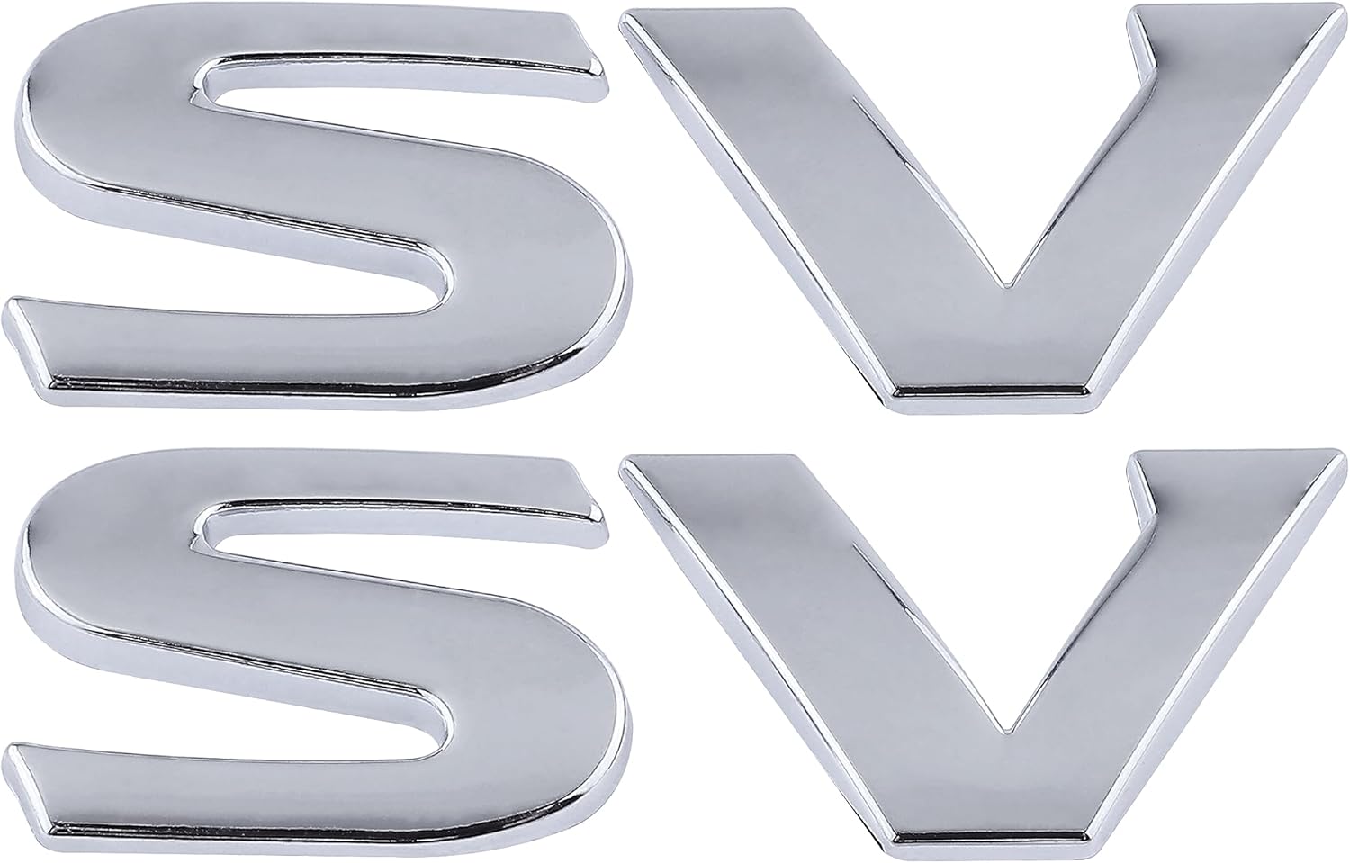 2 calcomanías de metal para automóvil SV 3D elevadas y fuertes, calcomanías adhesivas para automóvil, motocicletas, emblema lateral trasero