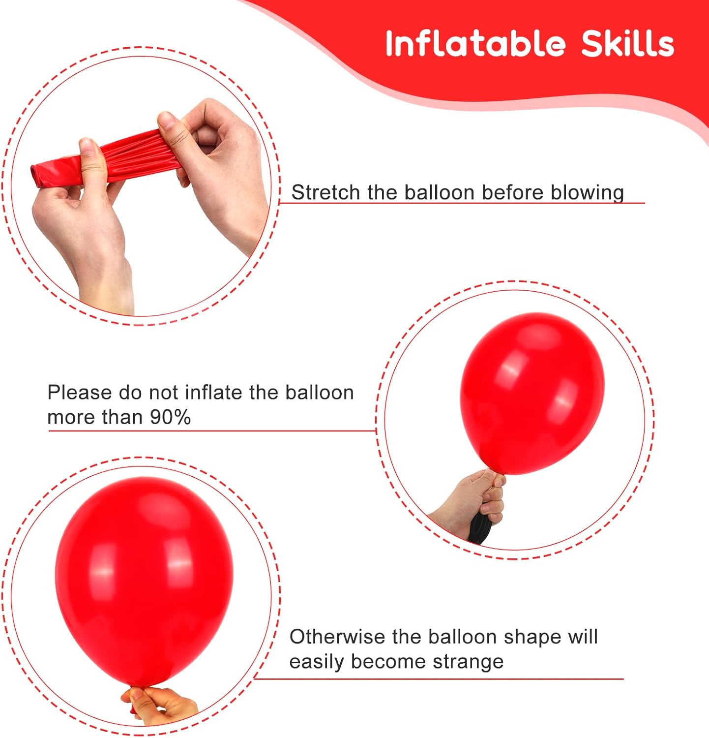 RUBFAC 110 globos rojos de diferentes tamaños de 18, 12, 10 y 5 pulgadas, para arco de guirnalda, globos de látex rojos de alta calidad para fiesta