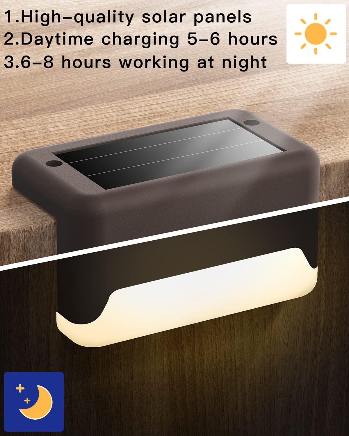 Luces solares impermeables para exteriores, paquete de 16 luces con sensor de movimiento para exteriores, luces solares para exteriores, luces