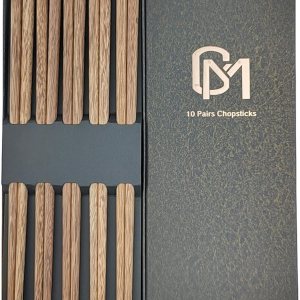 M.G Palillos de madera wengué, 10 pares de palillos de madera, palillos de madera reutilizables chinos, japoneses coreanos, aptos para lavavajillas M.G Palillos de madera wengué, 10 pares de palillos de madera, palillos de madera reutilizables chinos, japoneses coreanos, aptos para lavavajillas