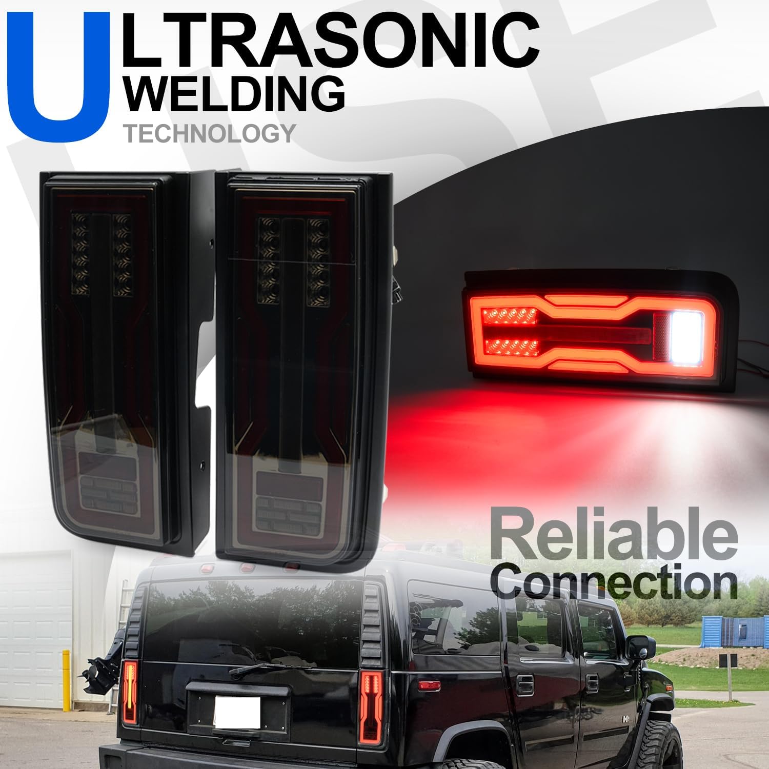 NSLUMO Último estilo EV LED conjunto de luz trasera para 2003 2004 2005 2006 2007 2008 2009 Hummer-H2 SUV LED trasera nieblafrenomarcha atrás  kit