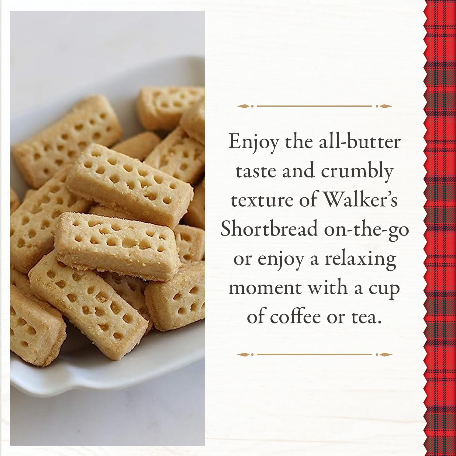 Walker’s Pure Butter Shortbread surtido tradicional (17 galletas) y mini dedos de mantequilla (paquete de 6)  Auténticas galletas de mantequilla de