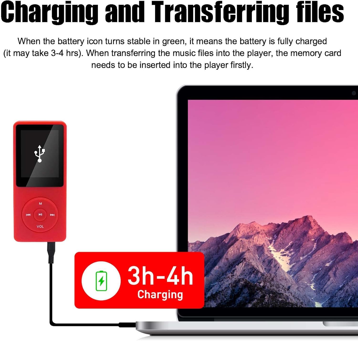 Reproductor de MP3 de 64 GB con altavoz Auriculares Reproductor de música portátil para niños Soporte de músicaimagenvideograbación de vozlibro