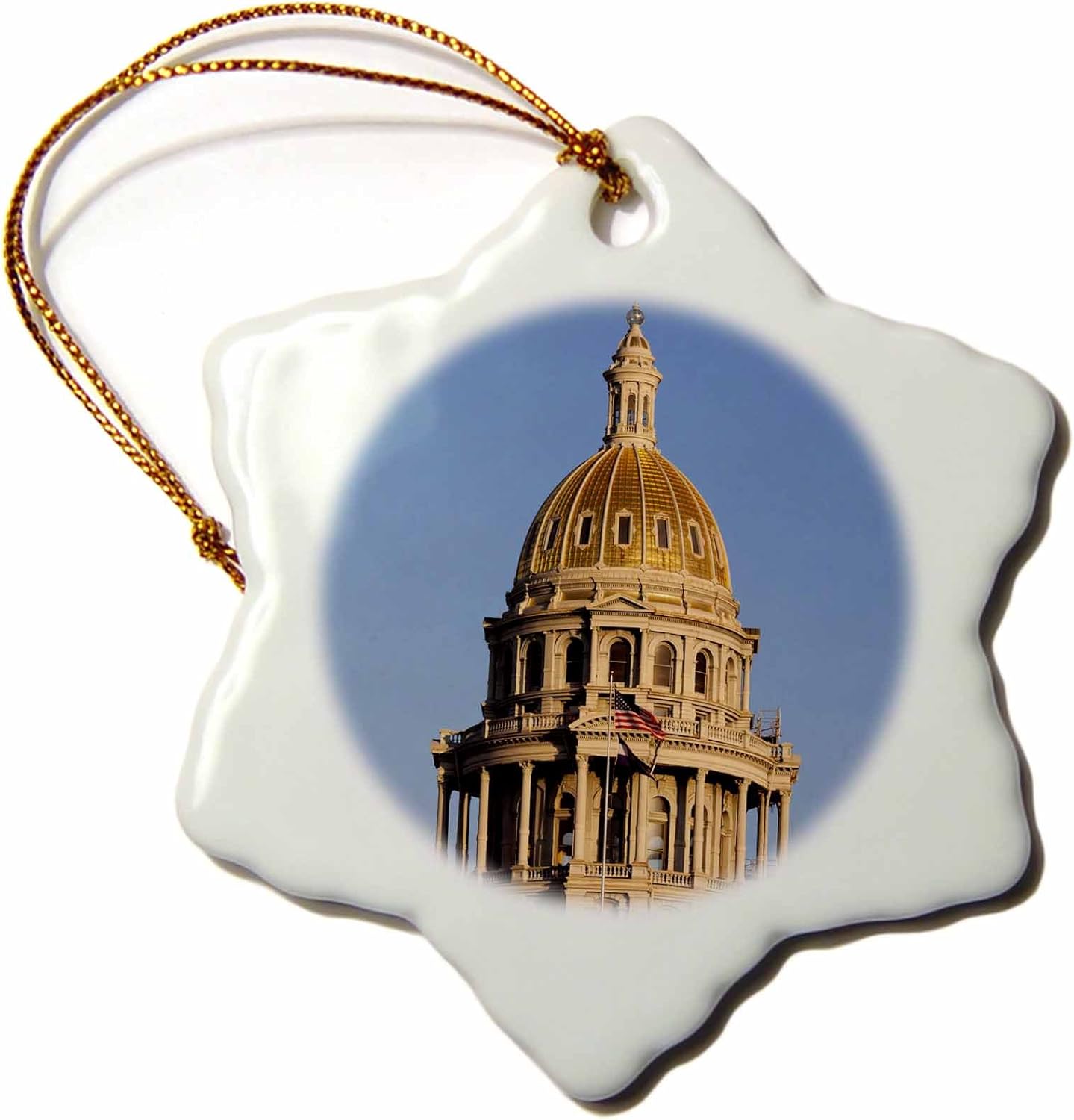 3dRose Capitol Building, Denver, Colorado, Use-Us06 Wbi0213-Walter Biblike Adorno de copo de nieve