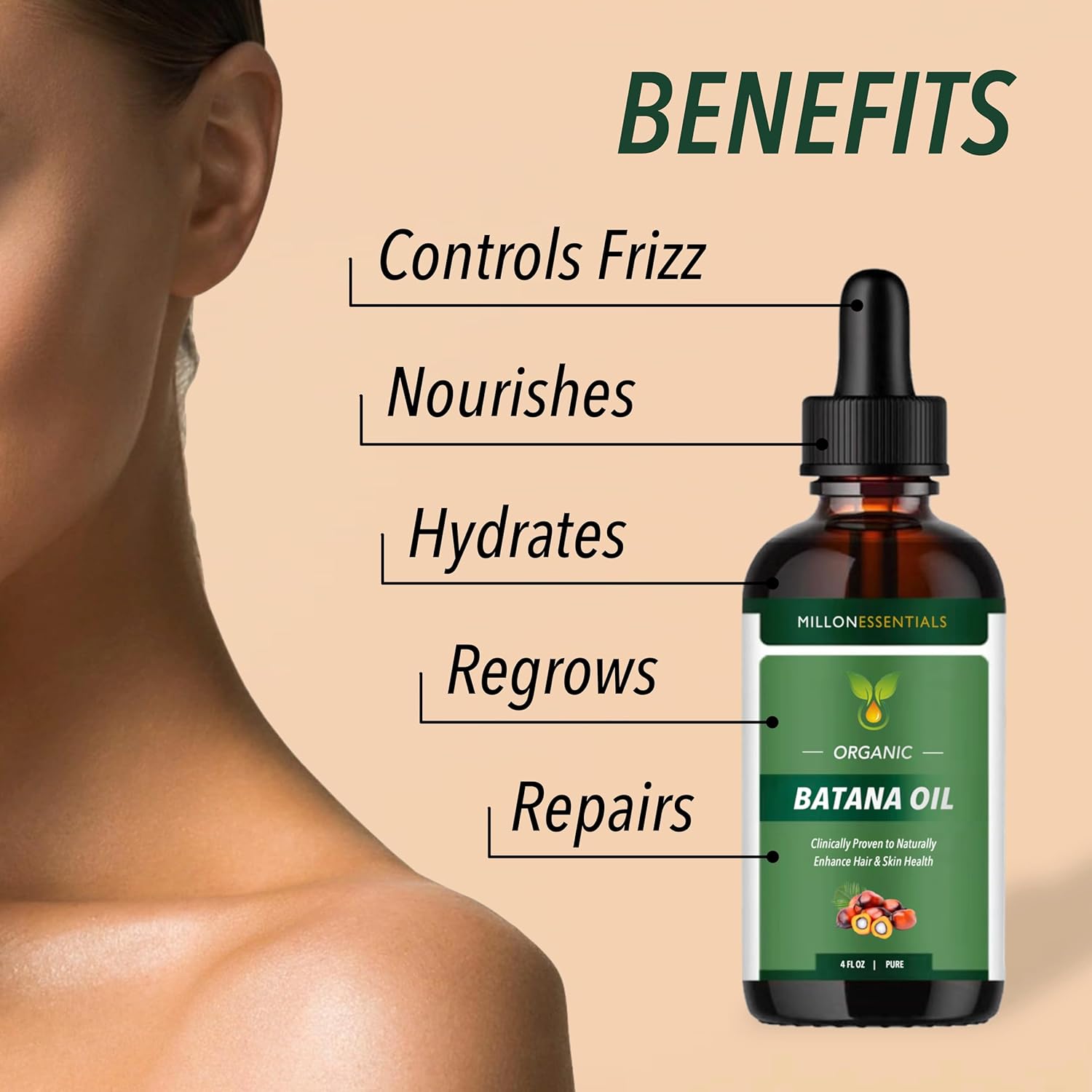 Aceite de batana orgánico puro de 4 onzas para el crecimiento del cabello y el bienestar de la piel, tratamiento nutritivo e hidratante de Honduras,