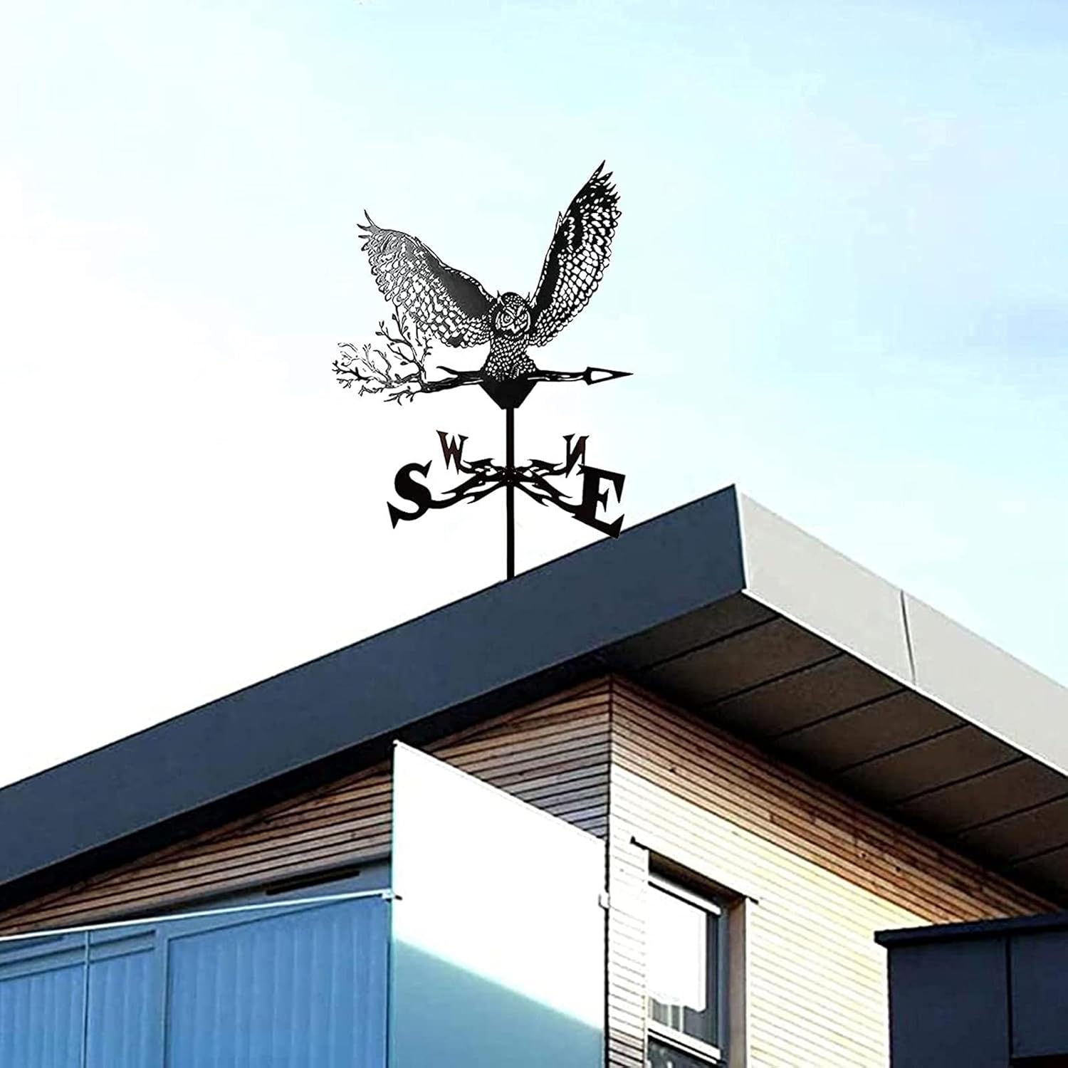 Veleta de viento Pelican Bird Badger Dolphin de acero inoxidable, veleta de viento, indicador de dirección del viento para decoración de jardín,