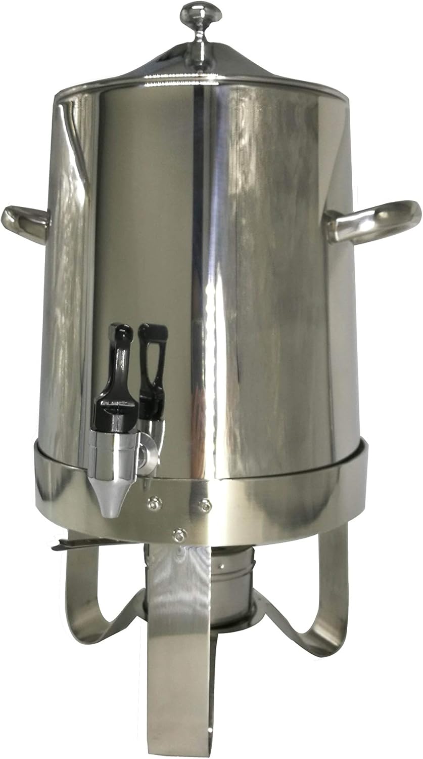 Dispensador de bebidas calientes de 12 x 10 x 21 pulgadas, 10 litros, urna de café, dispensador grande de bebidas de sidra de acero inoxidable con