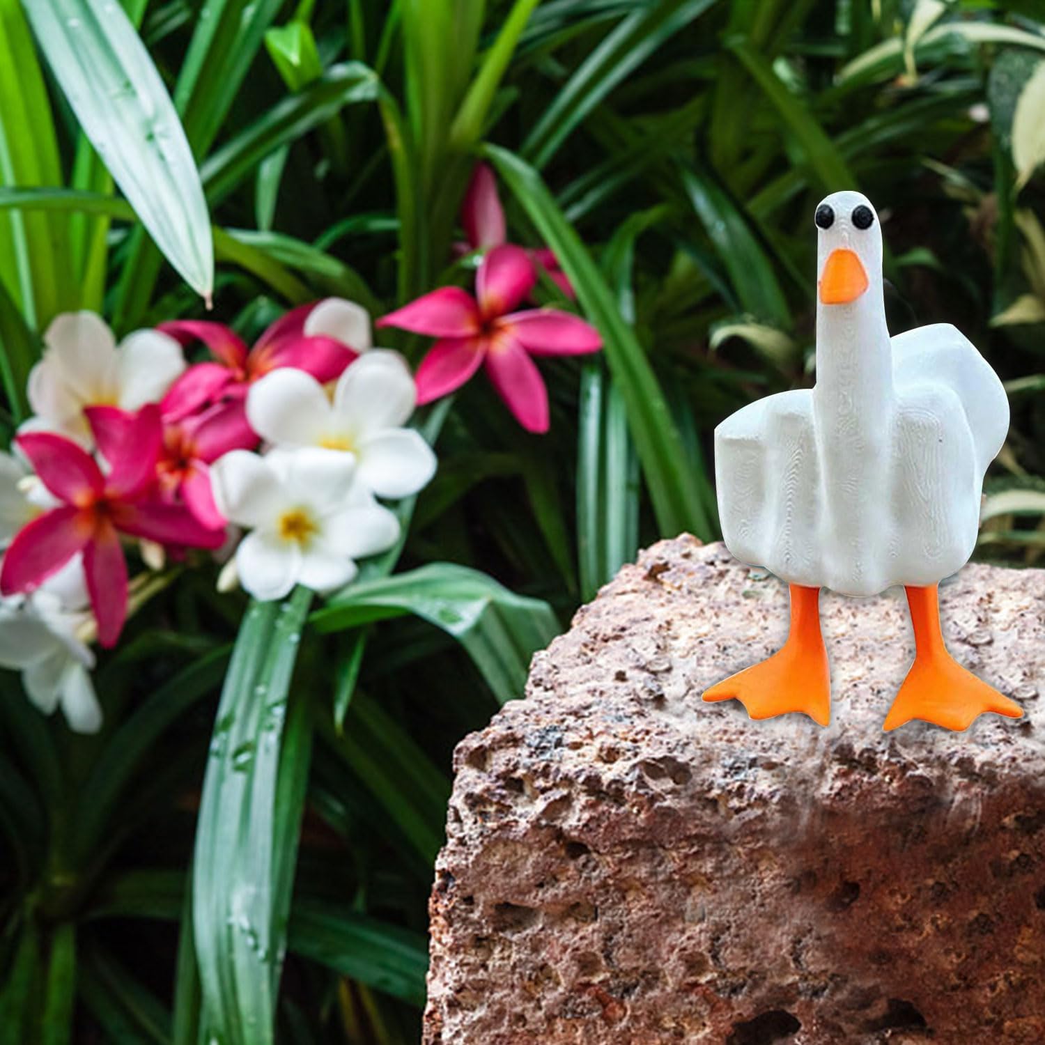 YumSur Esculturas de pato novedosas, bonita estatua de jardín de resina de pato, mini patos de resina para decoración de manualidades, escritorio