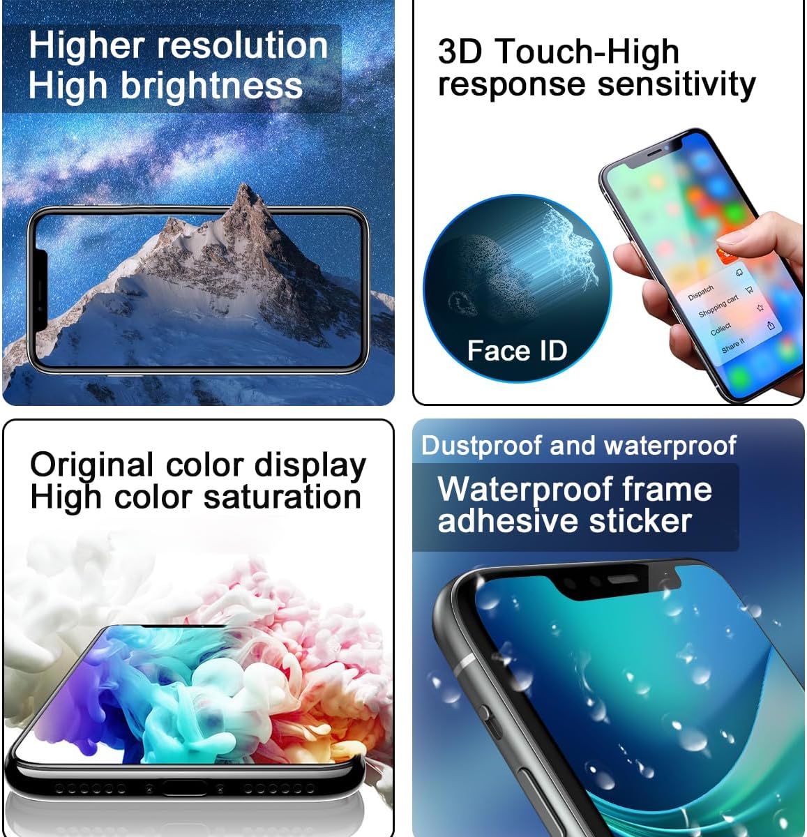 EFAITHFIX Para iPhone 12 PRO MAX Pantalla LCD Reemplazo de 6.7 pulgadas Asamblea LCD Pantalla LCD 3D Digitalizador de Pantalla Táctil con