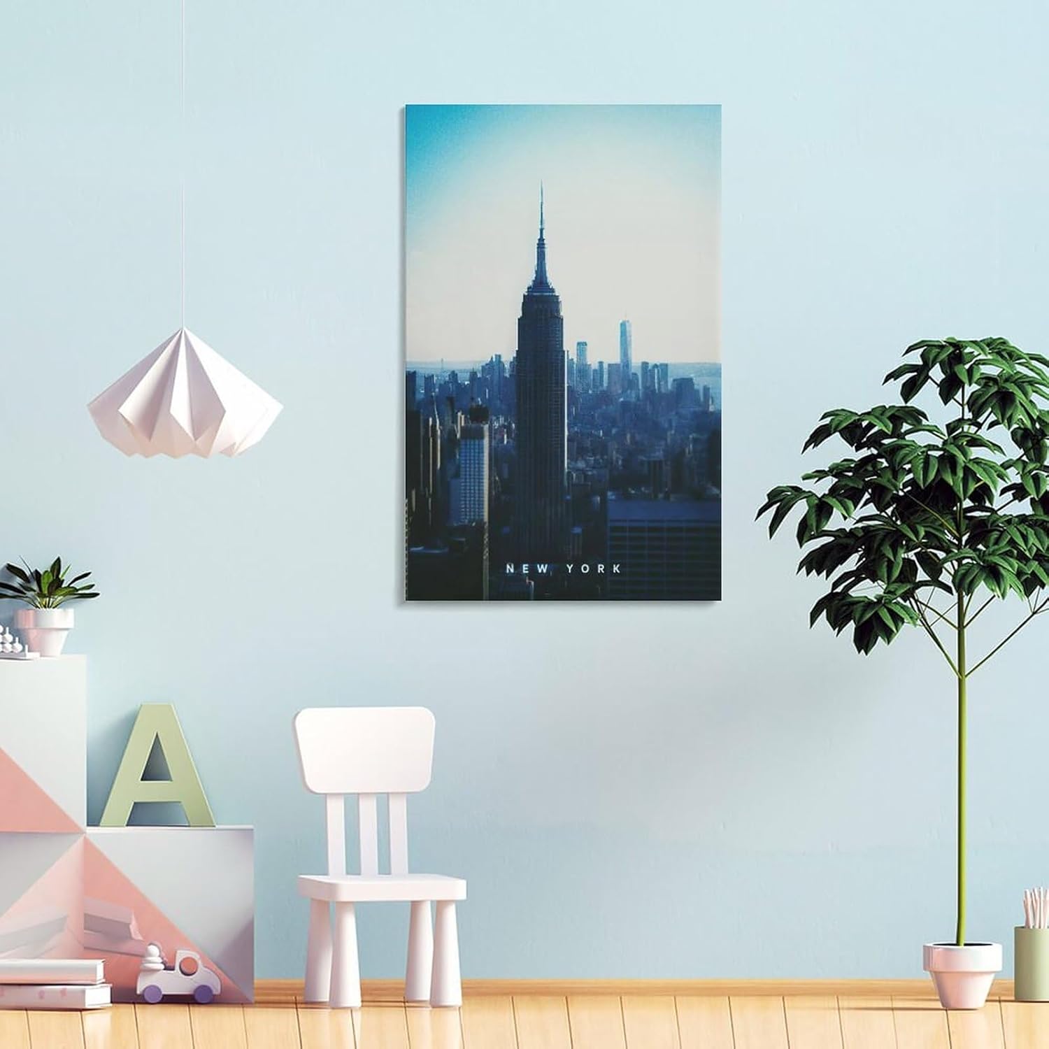 Arte decorativo de fotografía de paisaje urbano, póster de horizonte de la ciudad de Nueva York, pintura en lienzo de pared para el hogar, póster de
