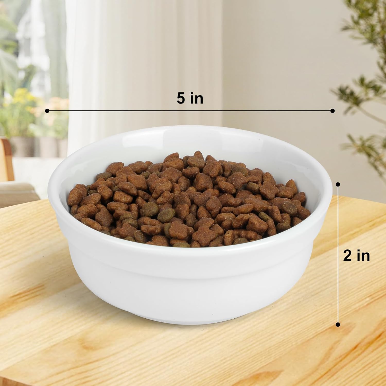 COMESOON Cuenco de cerámica para gatos de 5 pulgadas con patrón de hueso de pescado, cuenco de comida para gatos para alimentos y agua, platos