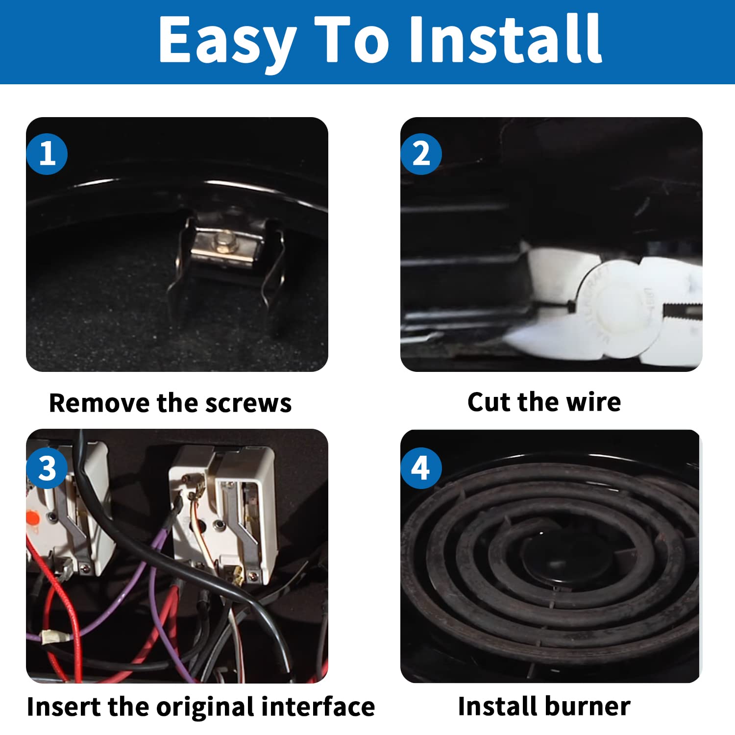 WB2X8228 – Kit de receptáculo y cable de elemento, compatible con GE Hotpoint Electric Ranges de repuesto para estufas de estufa, bloque de