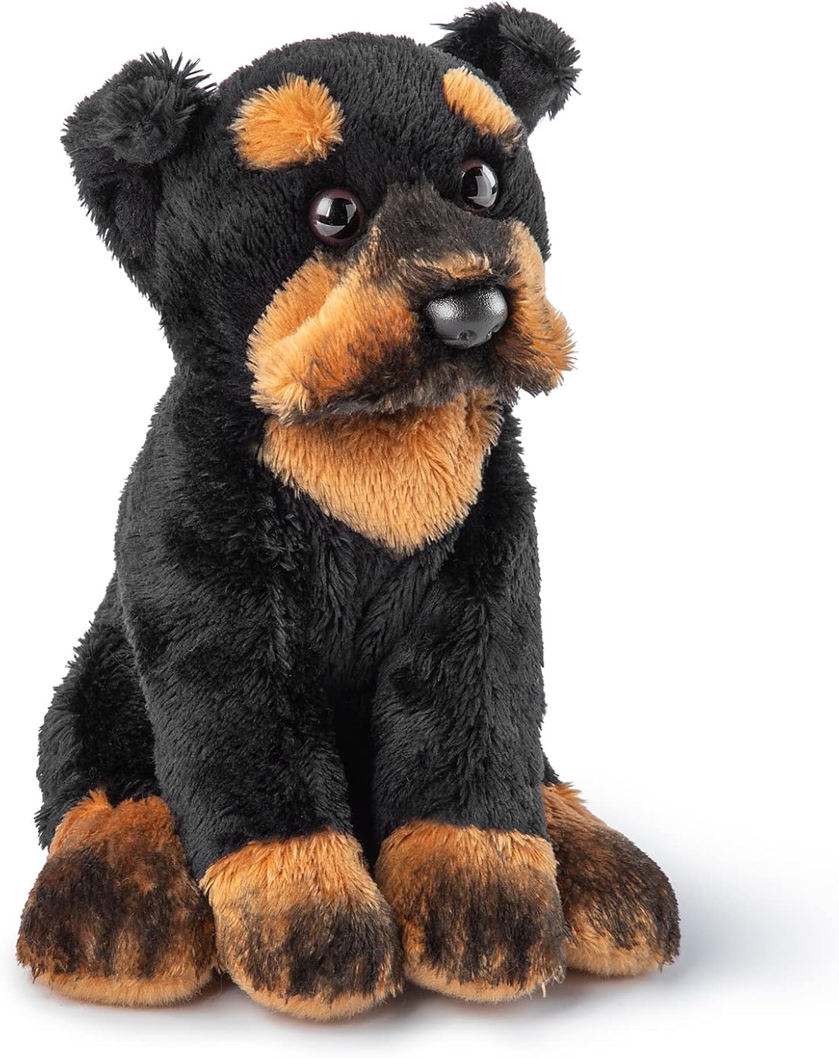 DEMDACO Rottweiler – Puf de peluche de poliéster para perro, color negro y bronceado, 6 x 5 pulgadas