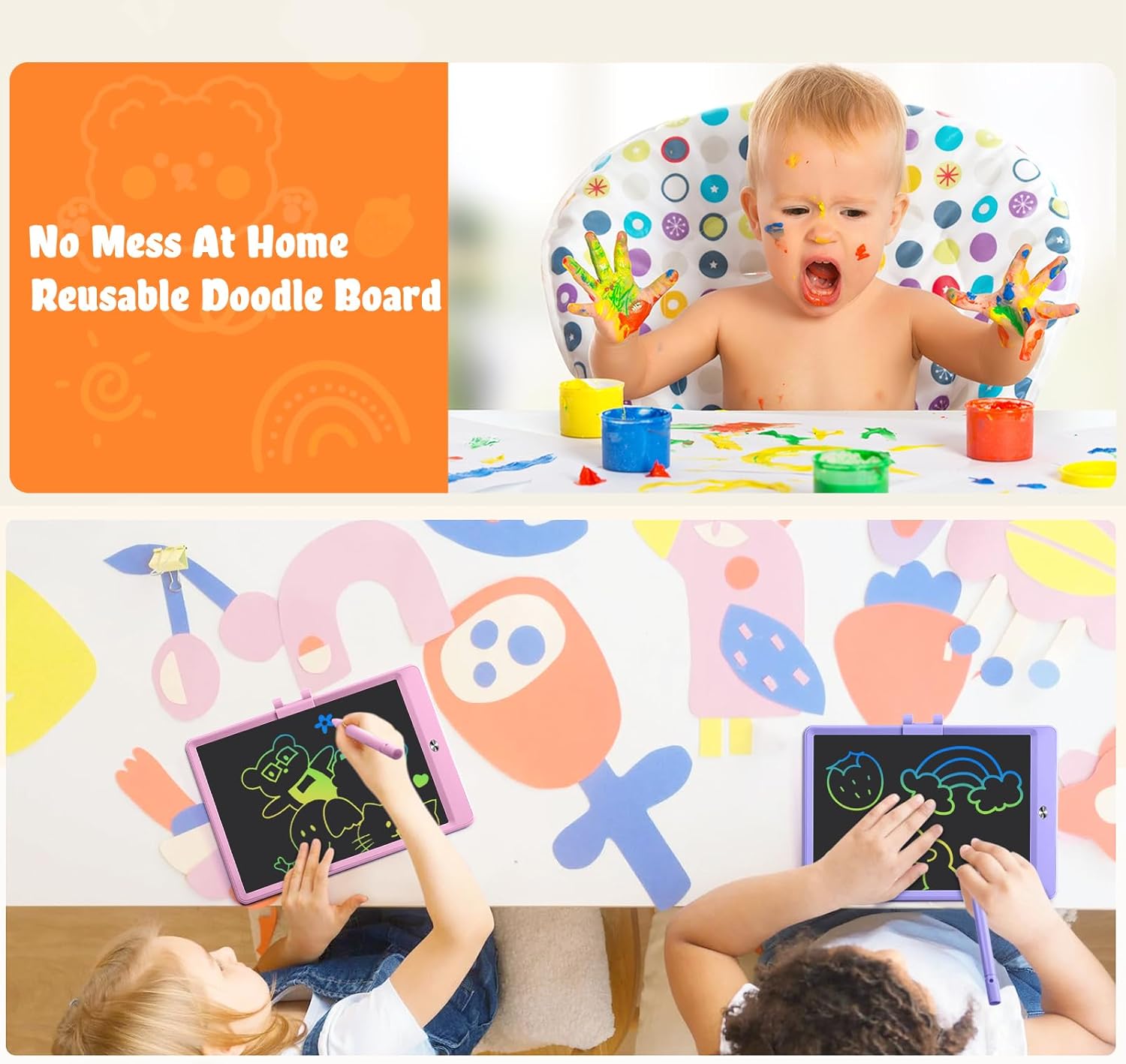 Juguetes para niñas de 3 a 6 años, tableta de escritura LCD para niños de 10 pulgadas, paquete de 2, tablero de garabatos reutilizable para niños de