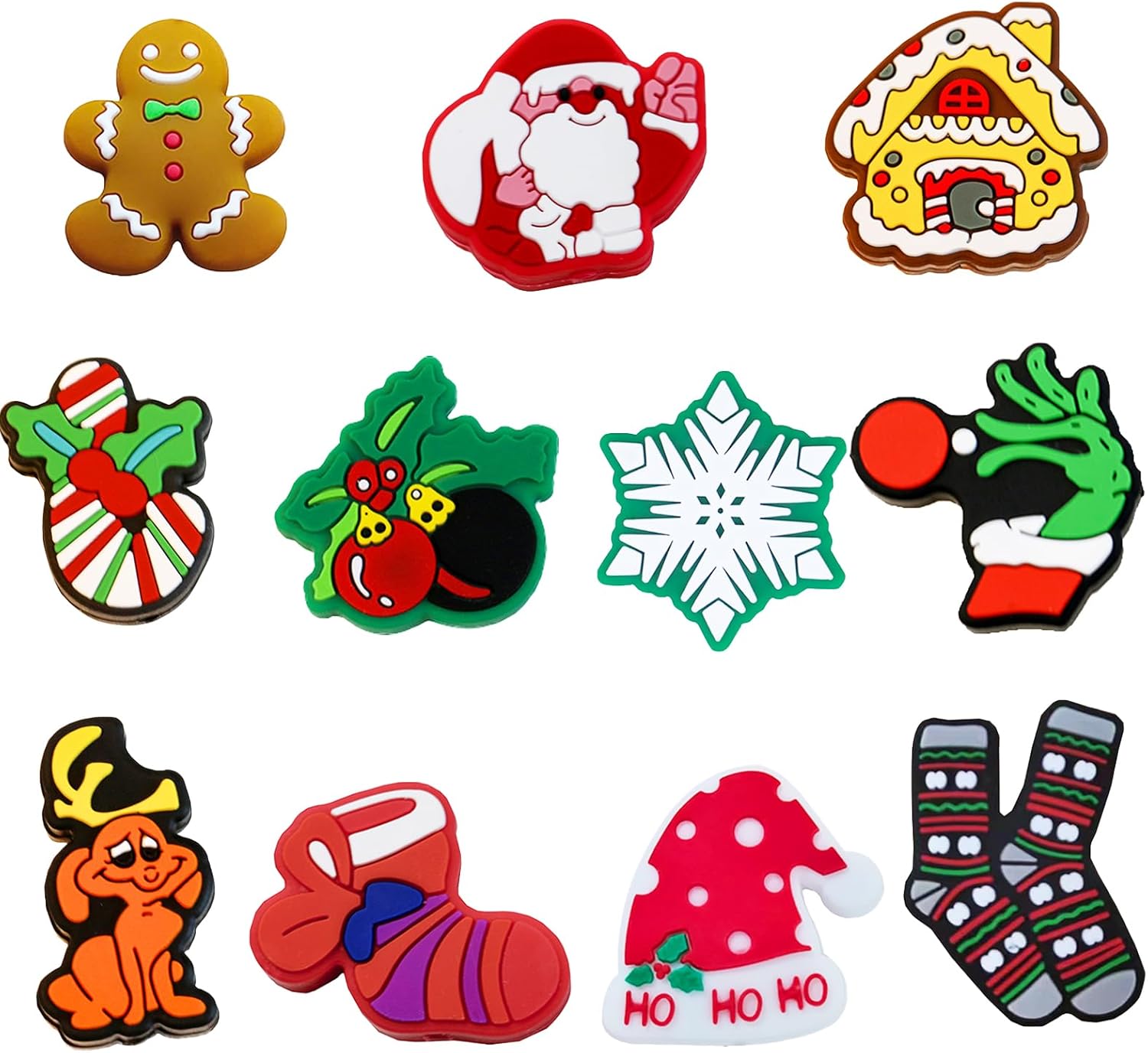 Cuentas focales de silicona de Navidad, cuentas focales de silicona de Navidad para bolígrafos, personajes, cuentas focales de silicona de Navidad