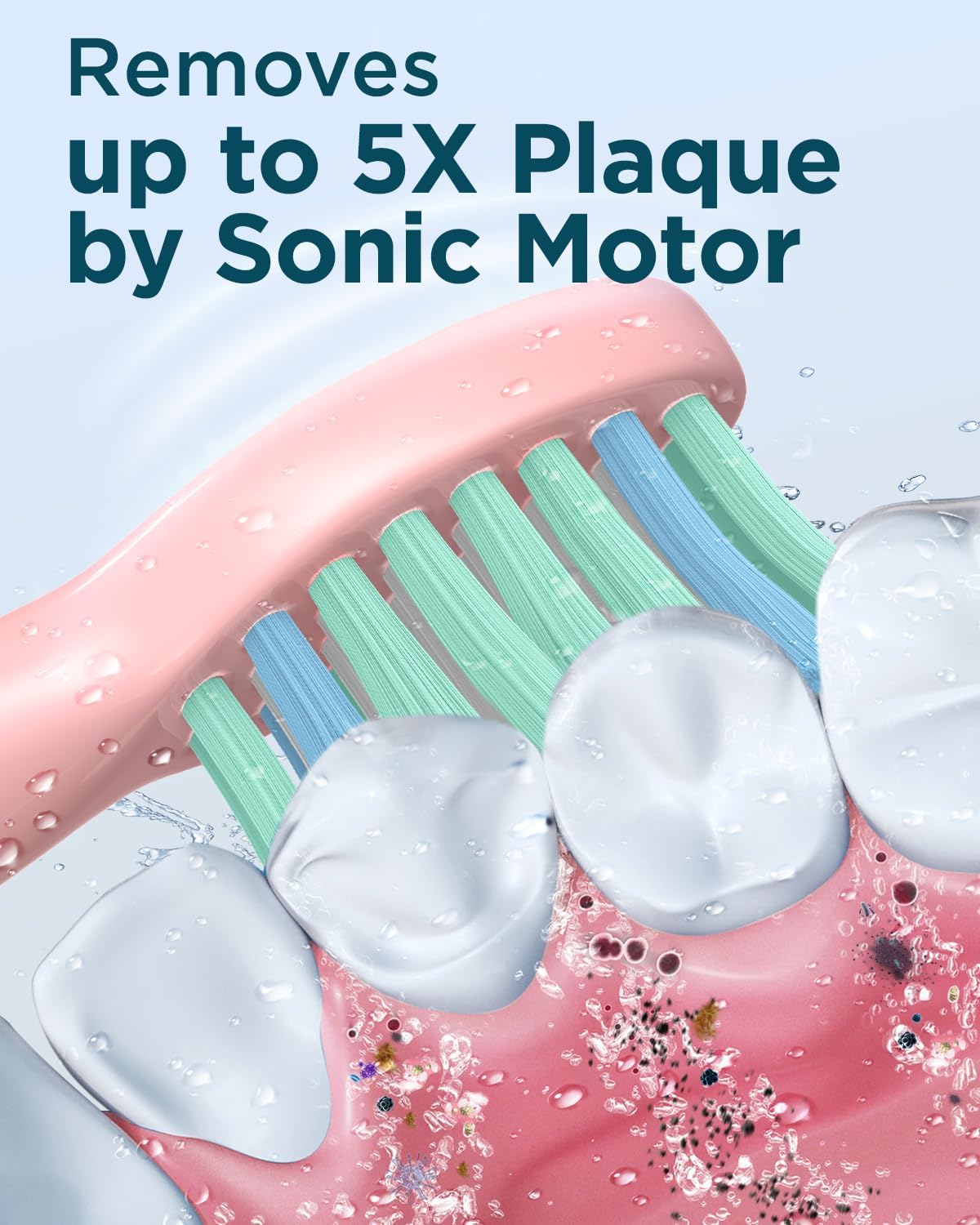 Cepillos de dientes eléctricos recargables Sonic para adultos con 8 cabezales de cepillo y estuche de viaje, blanqueamiento de dientes, cepillo de