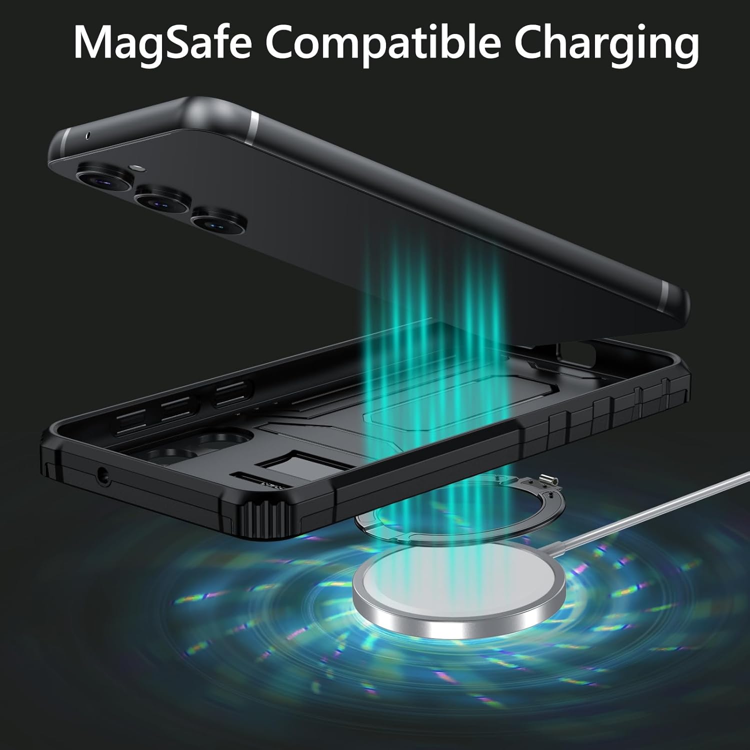 DUEDUE Funda magnética para Samsung Galaxy S22 con soporte integrado y soporte para anillo compatible con MagSafe, grado militar, a prueba de