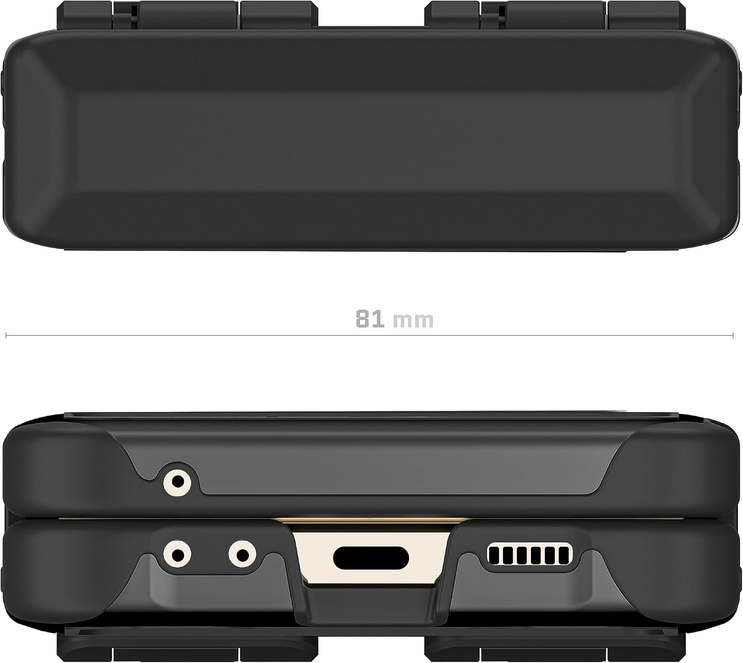 Ghostek ATOMIC – Funda delgada para Galaxy Z Flip5 transparente con parachoques de metal de aluminio negro de primera calidad, resistente,
