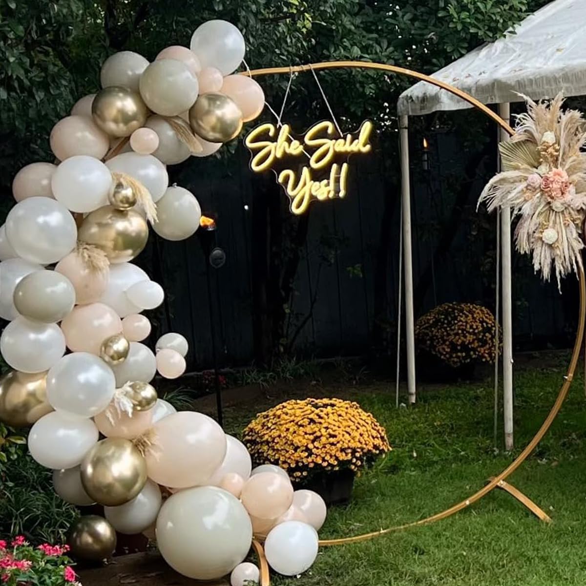 Letrero de neón grande con texto en inglés She Said Yes para fiesta de propuesta de boda, decoración de pared, letreros de neón LED flexibles para