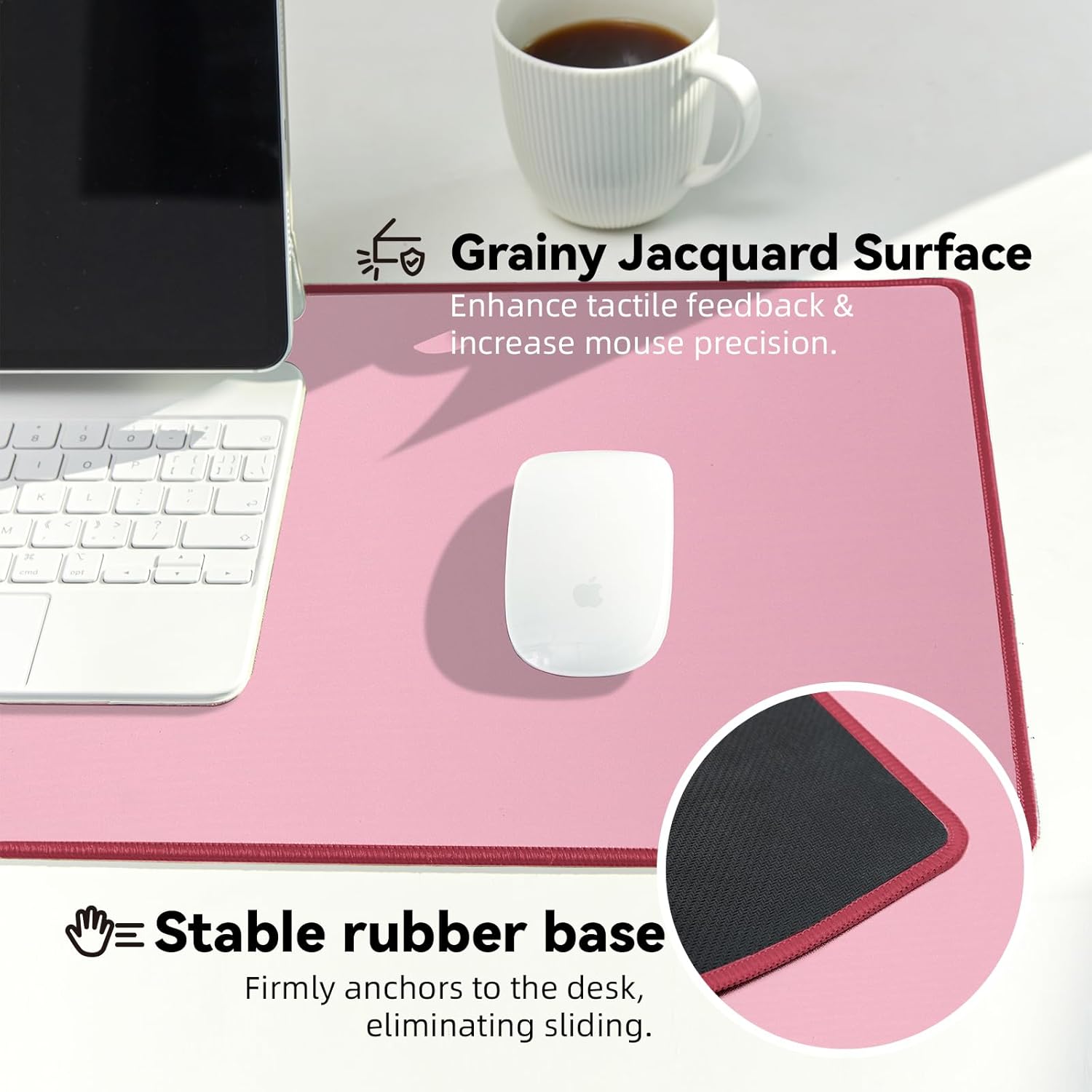 Alfombrilla de mouse grande impermeable para juegos con bordes cosidos duraderos, base de goma antideslizante, alfombrilla de escritorio para mouse