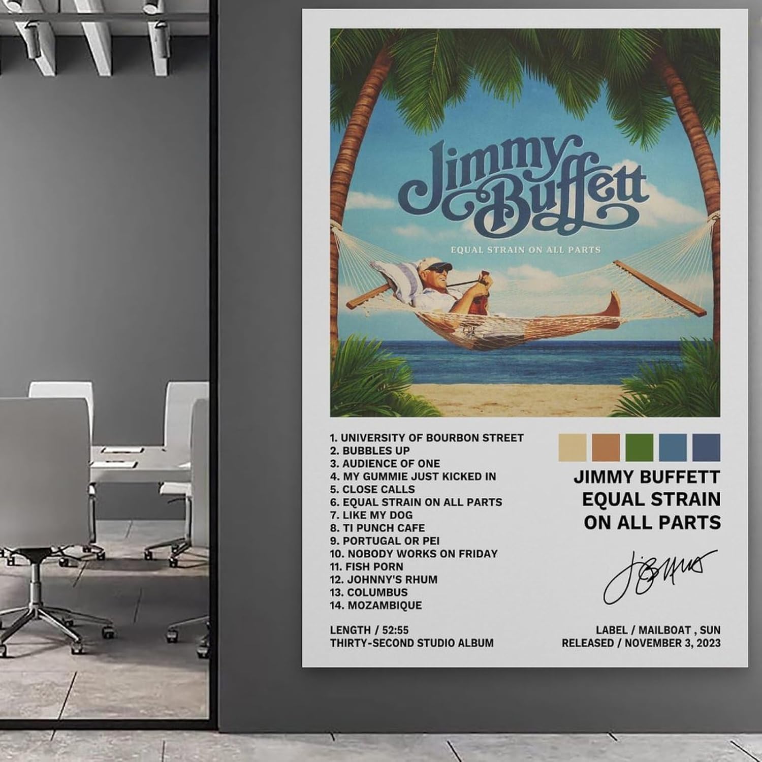 Jimmy – Póster de Buffett con igualdad de tensión en todas las partes, pintura decorativa, lienzo, pósteres de pared e impresión artística moderna