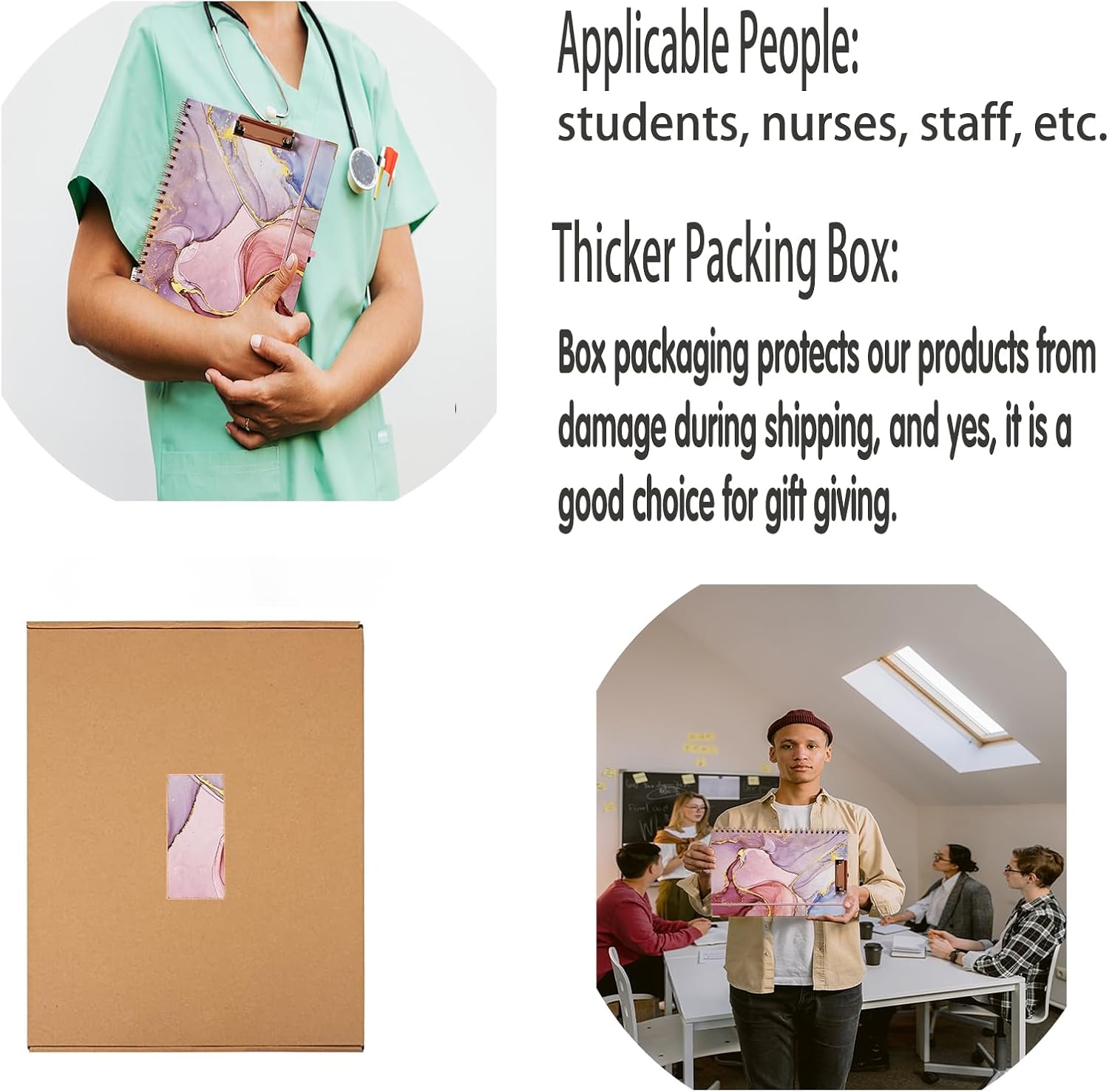 Folio portapapeles con bloc de notas y bolsillo, portapapeles con bloc de notas forrado recargable, 5 divisores con almacenamiento 10 bolsillos,