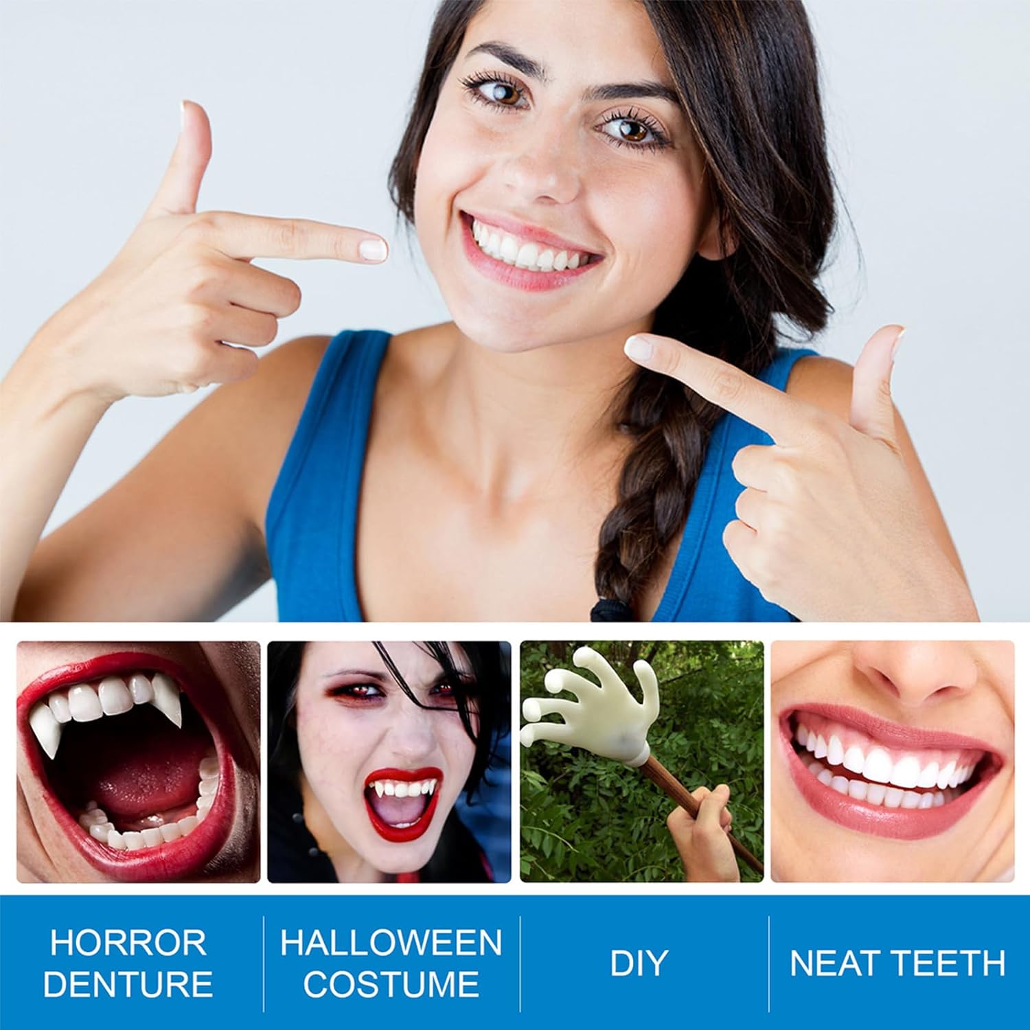 Carillas de corona de dientes temporales dentales, dientes delanteros y posteriores molares con reparación de dientes, relleno térmico para dientes