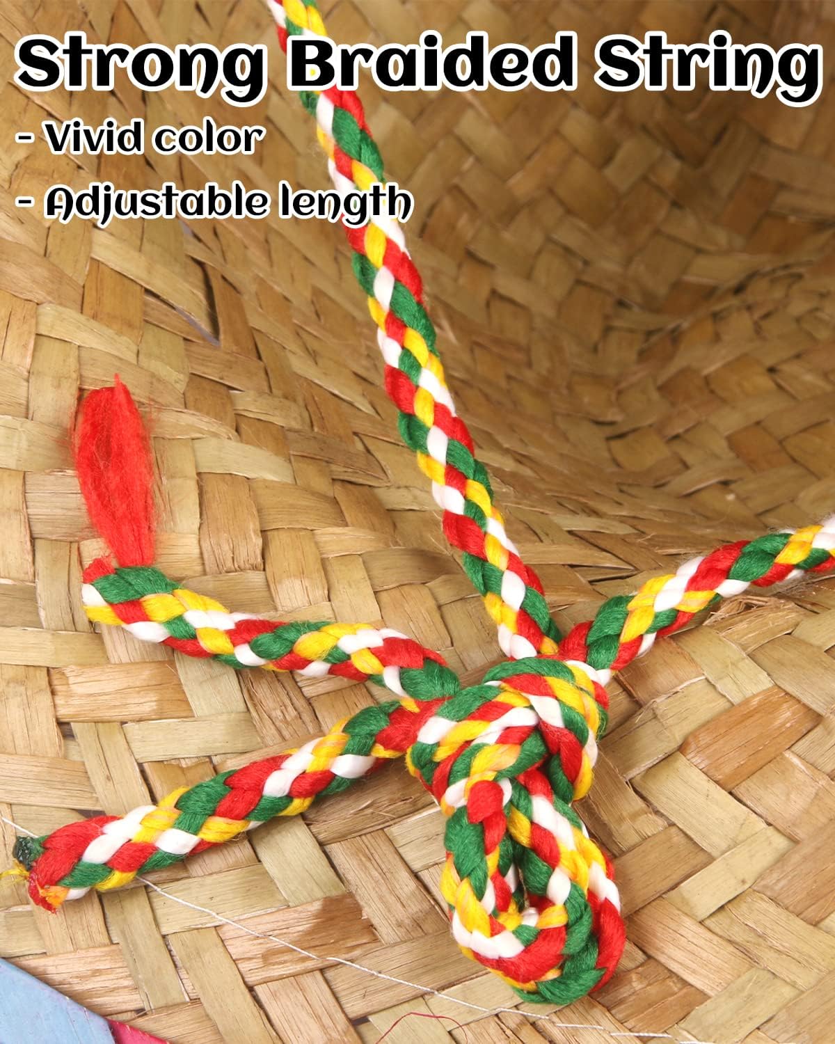 DUNCHATY Sombrero mexicano para adultos, sombrero de paja para fiesta de cinco de mayo, decoración de fiesta temática mexicana
