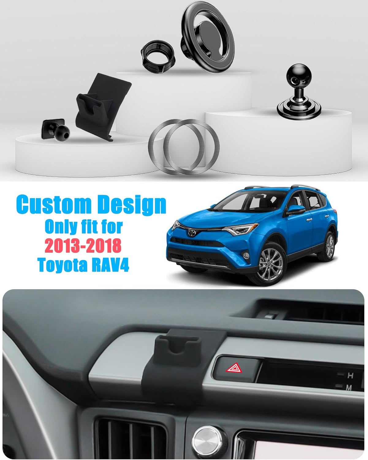 Soporte de teléfono para automóvil Magsafe, soporte ajustable para ventilación de aire, soporte de tablero de cunas automáticas para Toyota RAV4