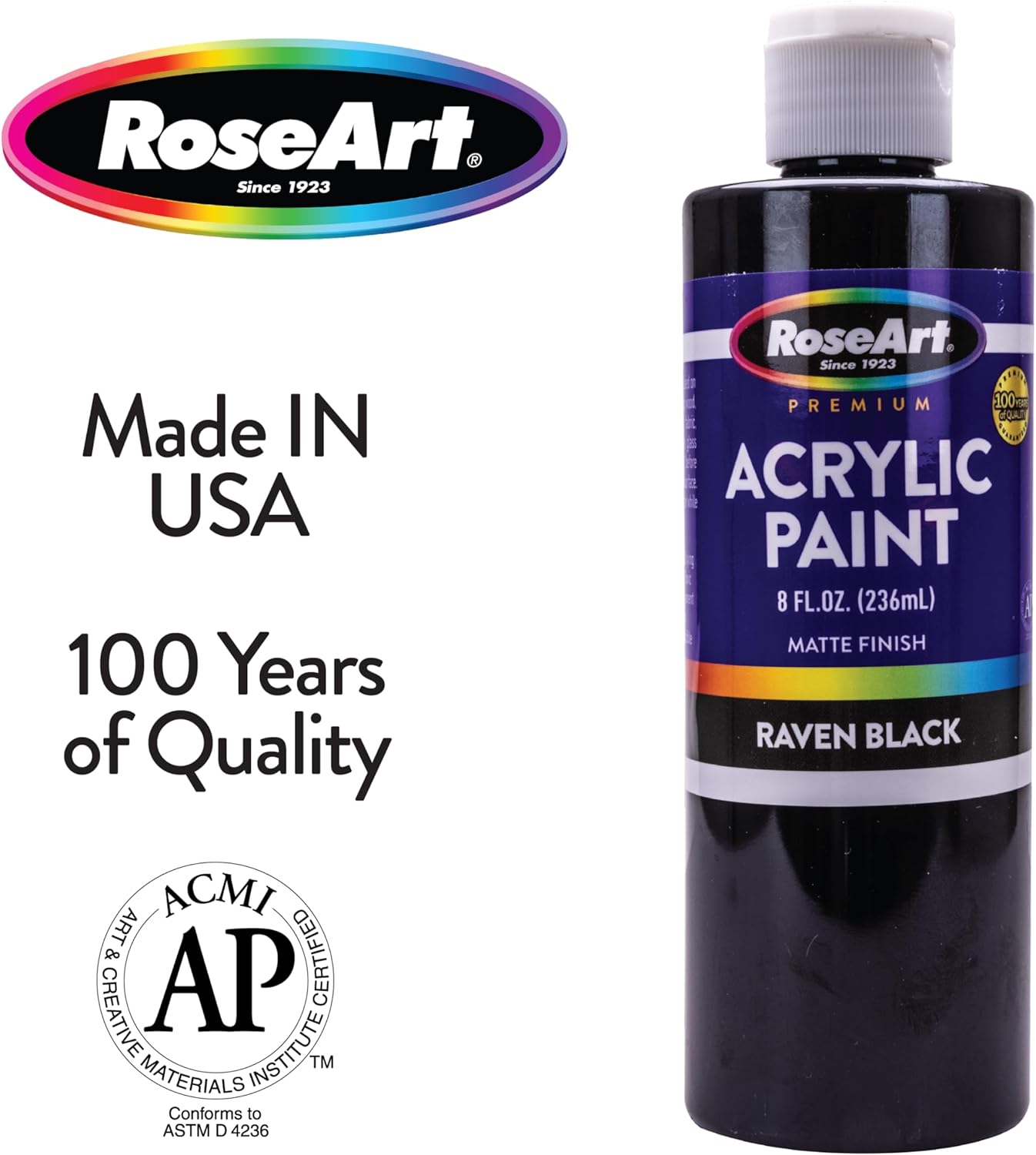 RoseArt – Juego de pintura acrílica de 8 onzas, 8 colores