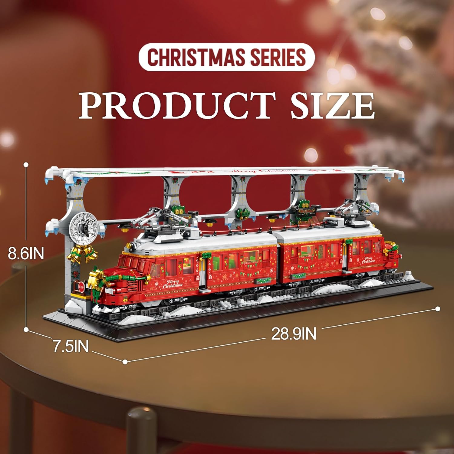 ZYLEGEN Kit de construcción de tren de Navidad con pista de tren, juego de tren de Navidad con muñeco de nieve, relleno de calcetines para niños,