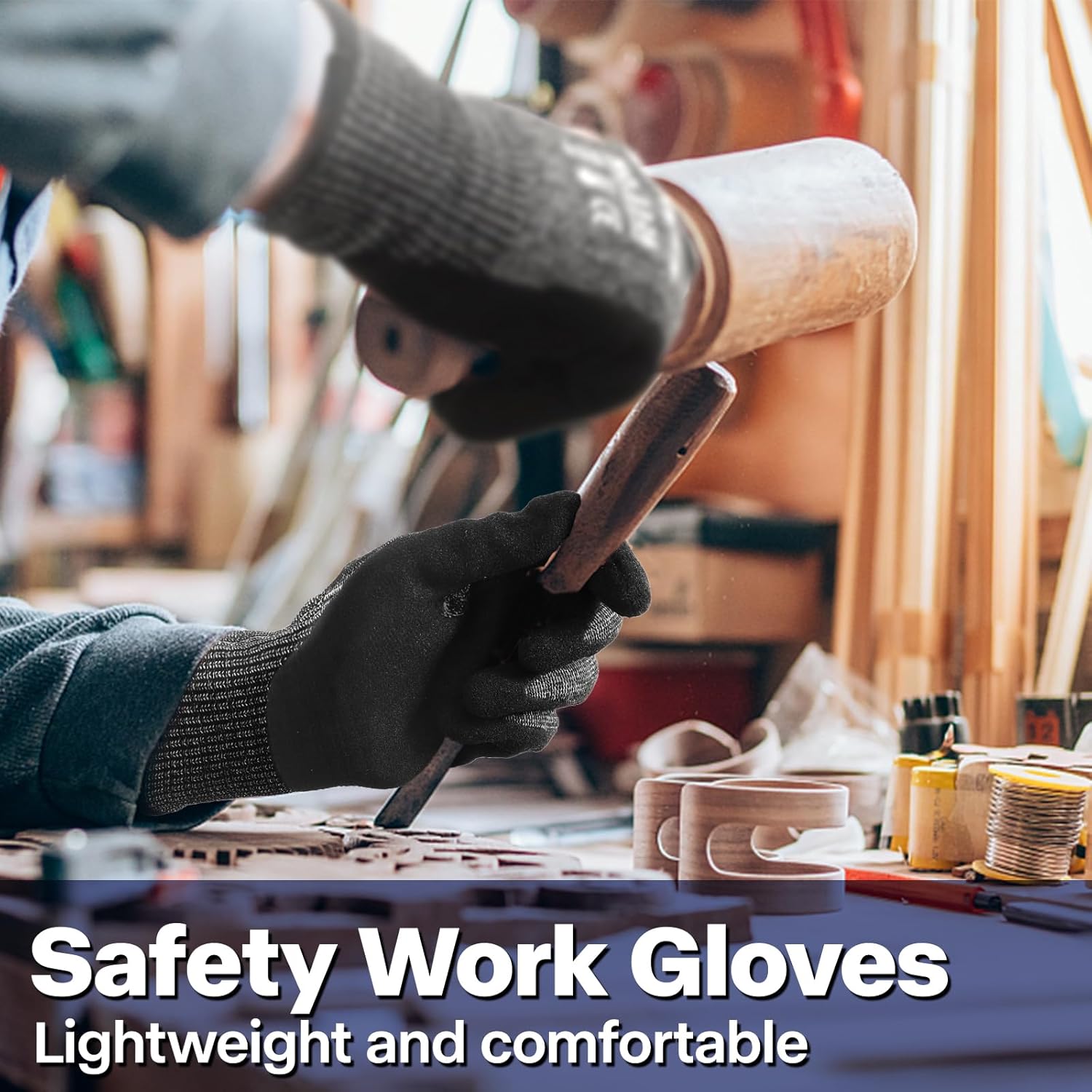 Schwer Guantes de trabajo resistentes a cortes de más alto nivel para protección extrema, guantes de trabajo ANSI A9 con revestimiento de nitrilo