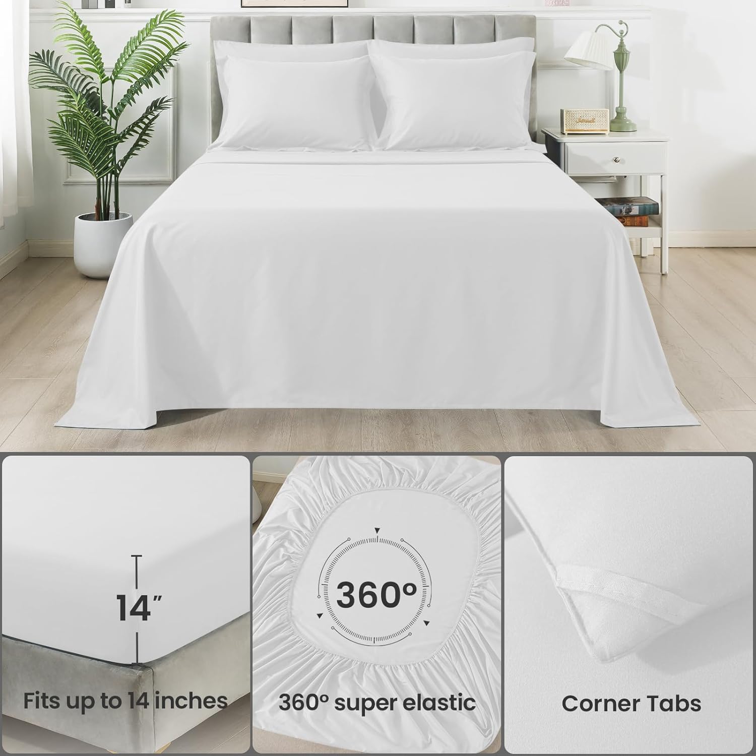 Juego de edredón tamaño King, 7 piezas de cama en una bolsa, juegos de ropa de cama con edredón ligero acolchado suave para todas las estaciones,