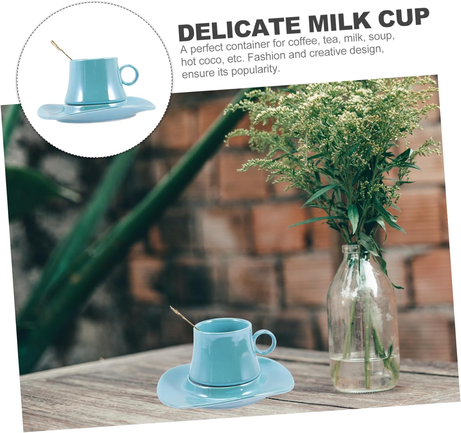 ABOOFAN 2 juegos de vasos de café de cerámica, tazas de té y platillo, taza de té con leche, taza de té de porcelana, taza de café, taza de té de